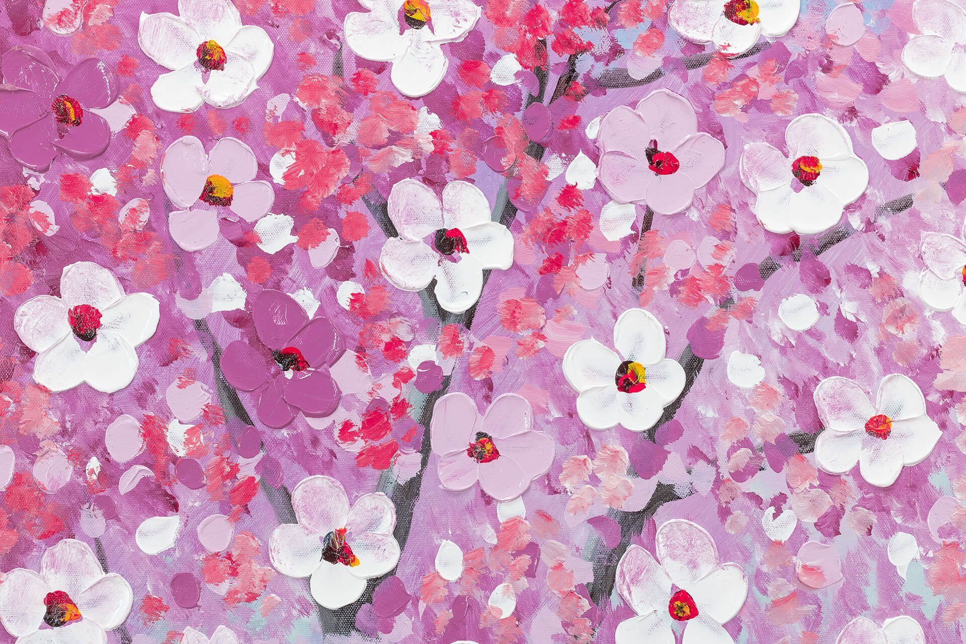 cm, KUNSTLOFT Flower Gemälde Wandbild Leinwandbild 100% 60x90 Wohnzimmer HANDGEMALT Tale