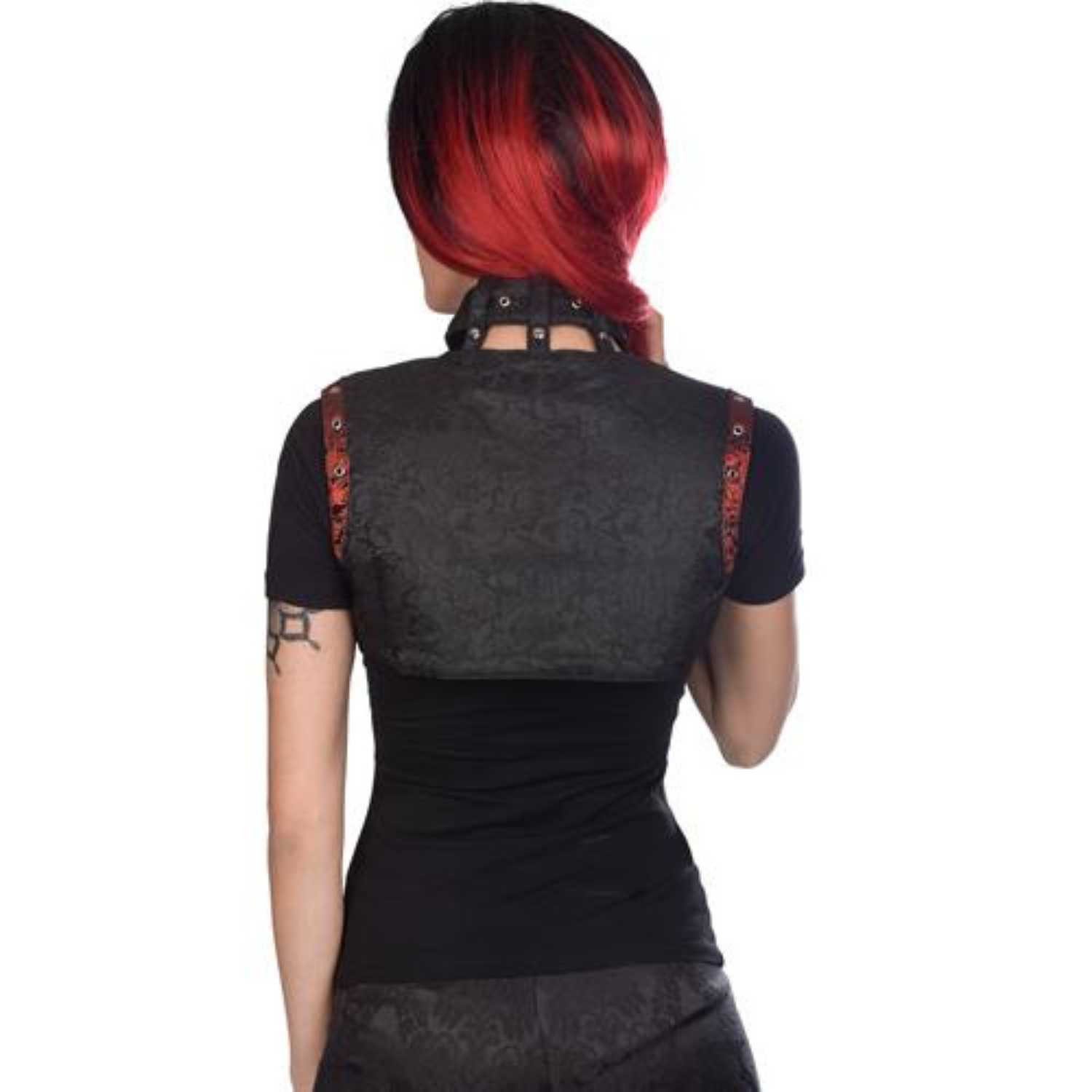 Atixo Bolerojacke Bolero Brocade rot/schwarz sexy