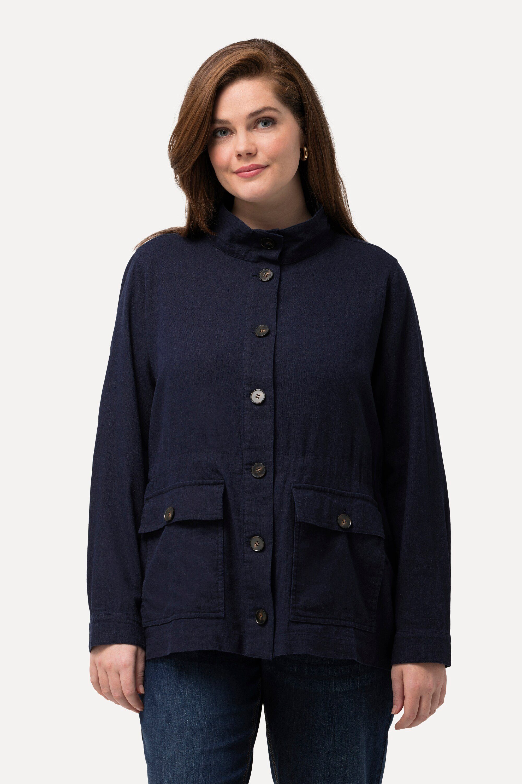 Ulla Popken Sommerjacke Jacke Leinenmix Tunnelzug günstig online kaufen