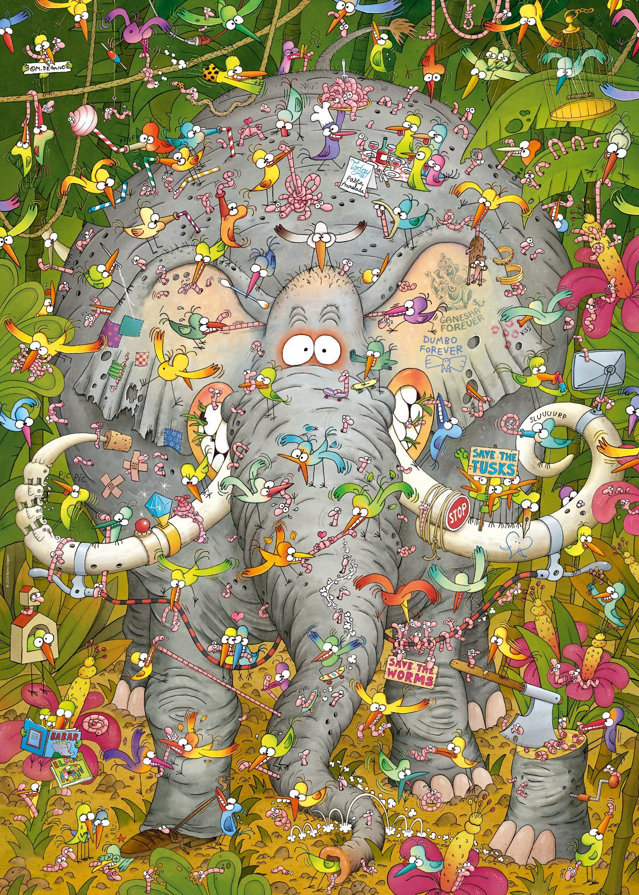HEYE Puzzle Elephant's Life, Degano, 1000 Puzzleteile, Made in Europe günstig online kaufen