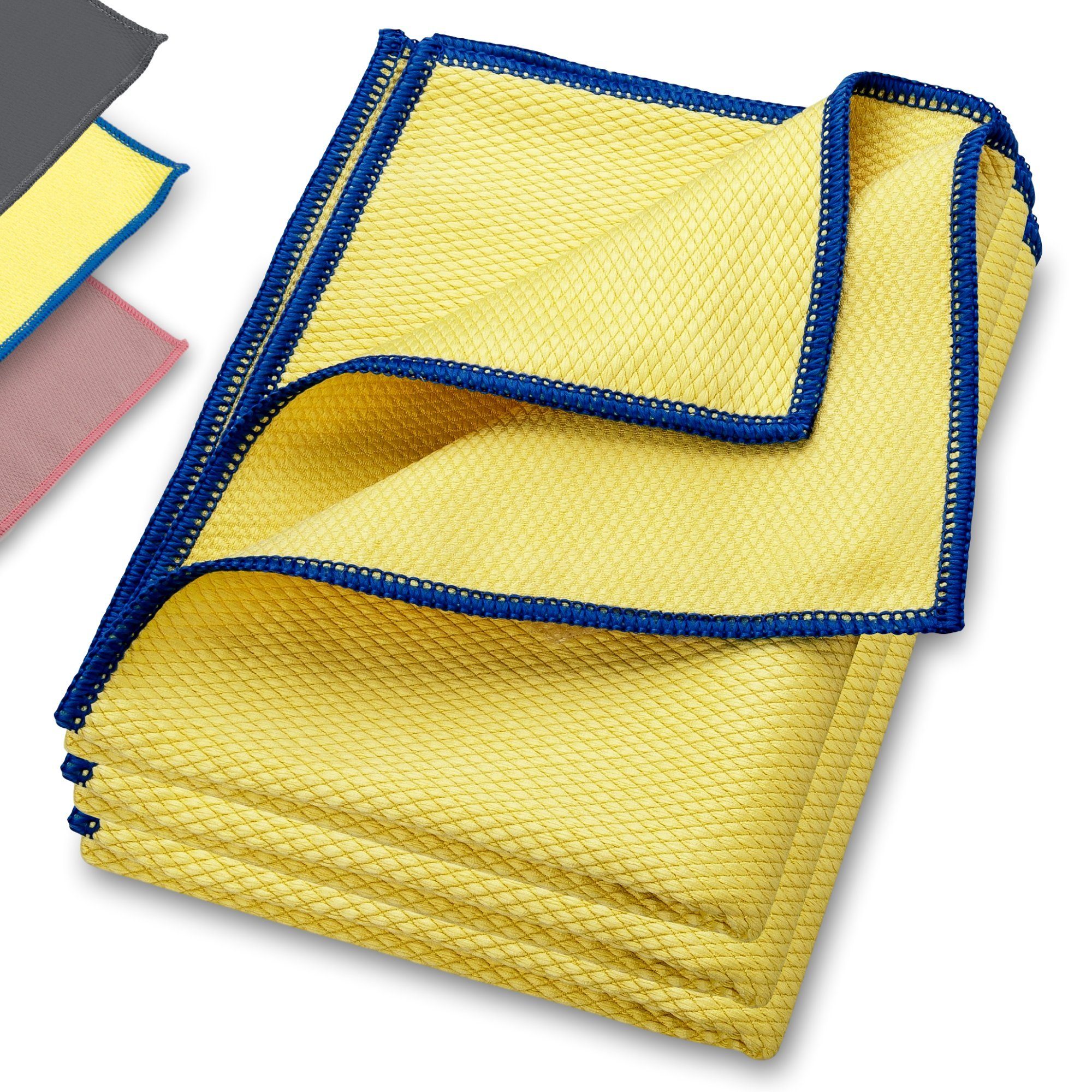 ELEXACLEAN Mikrofaser Fenstertücher Reinigungstücher (80% Polyester, 20% Polyamid (Mikrofaser), 40x60 cm, Set, 3-tlg., 60x40 cm, streifenfrei, fusselfrei, reinigt nur mit Wasser, ULTRA CLEAR classic)