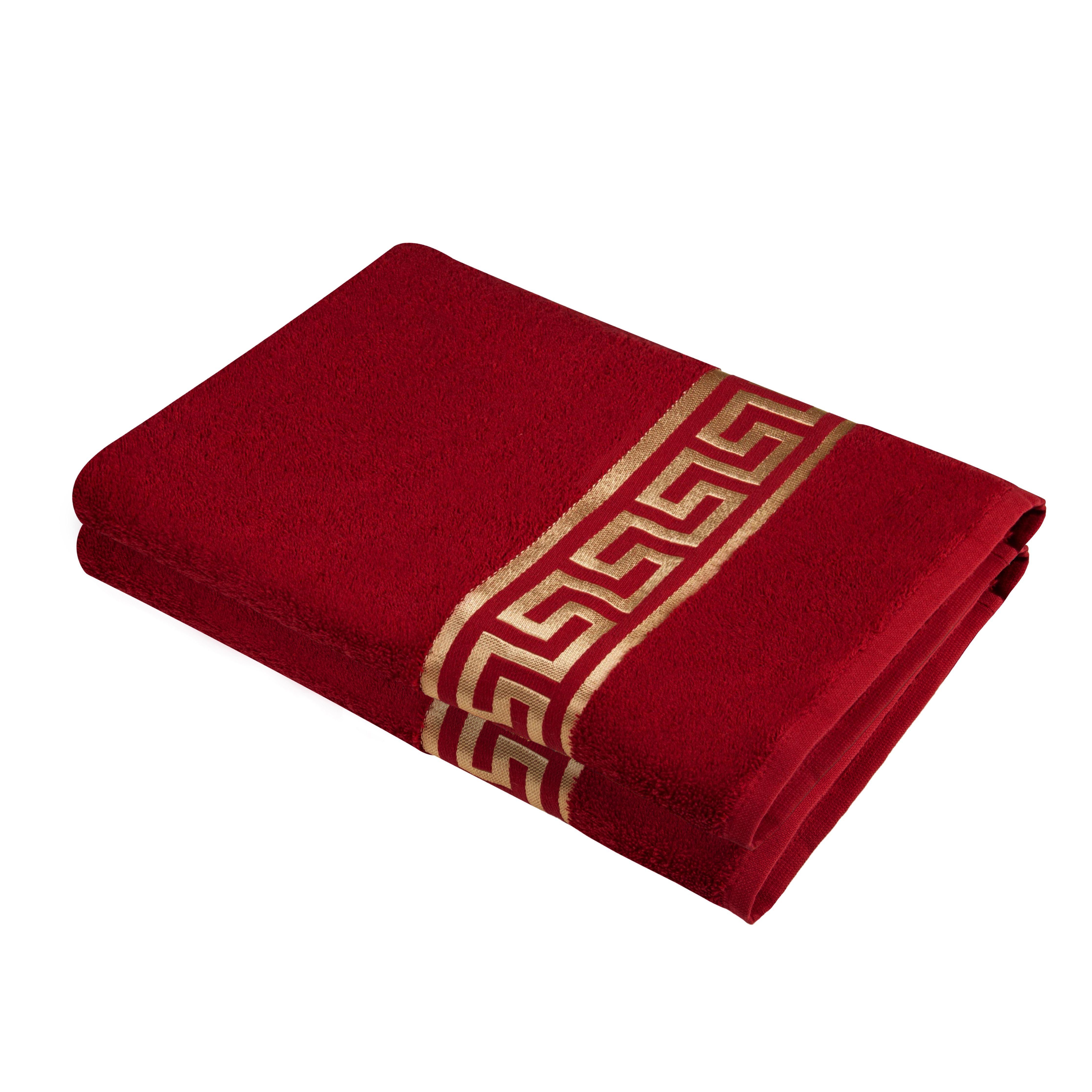 Belle Arti Handtücher Luxus Mäander Gästetücher Badetücher Duschtücher Saunatücher in Set, (1-St), schwarz, weiss, beige, rot, gold, 100% Baumwolle, Frottee, eingestickt