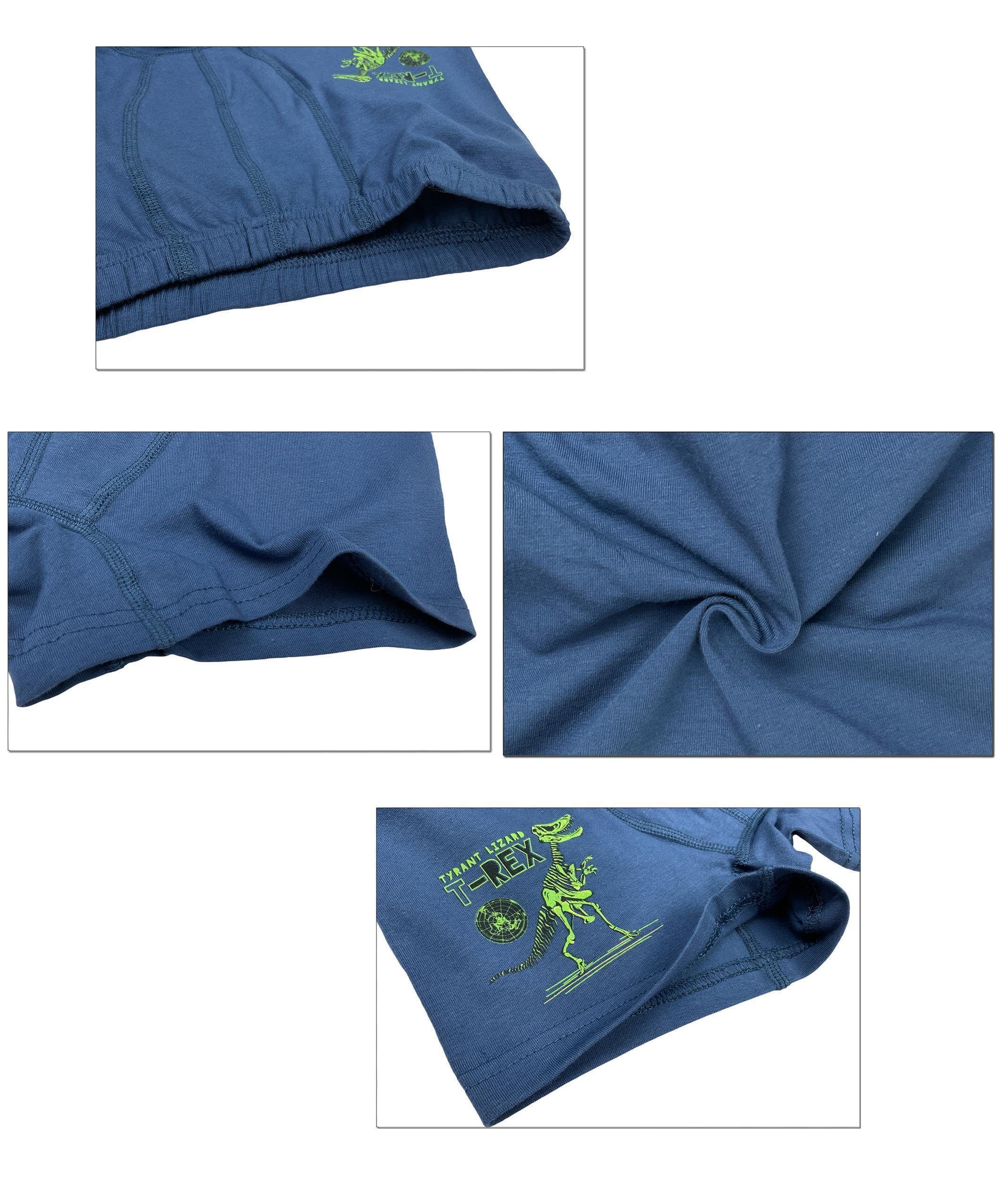 Boxershorts Baumwolle Unterhosen Boxershorts Unterwäsche (Spar-Packung, 5-St) - Jungen T-Rex LOREZA aus 5