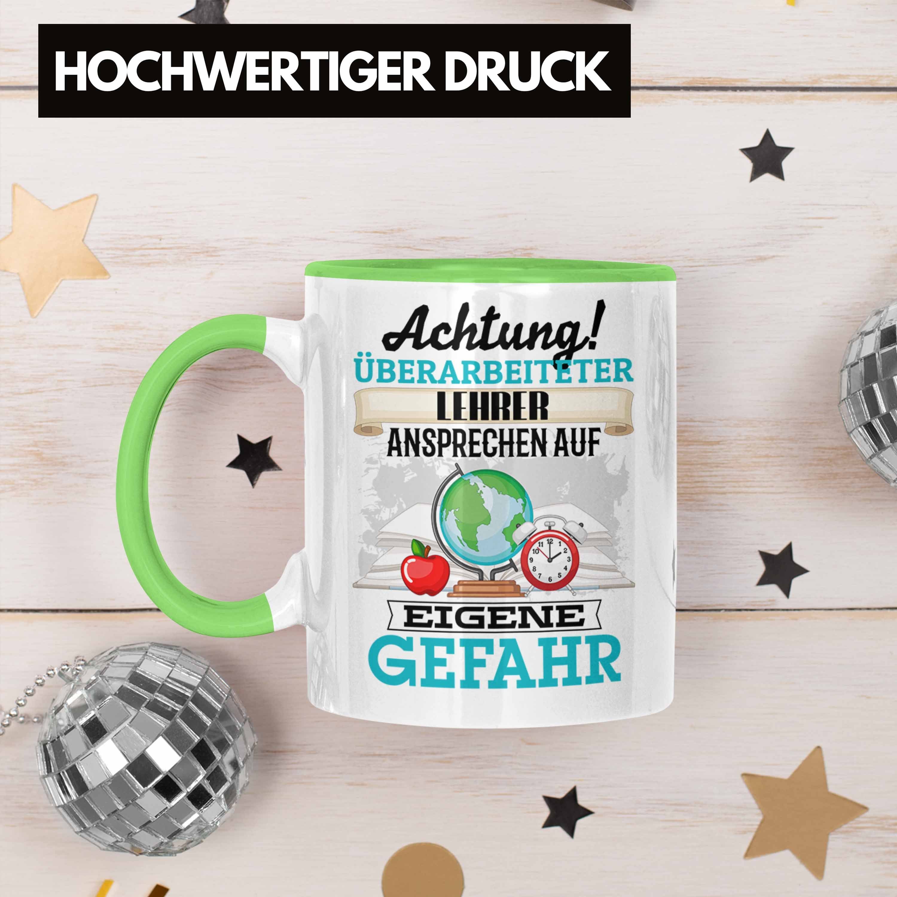 Kaffeebecher Tasse Tasse Spruch Lehrer Lustiger für Kl Geschenkidee Trendation Grün Geschenk