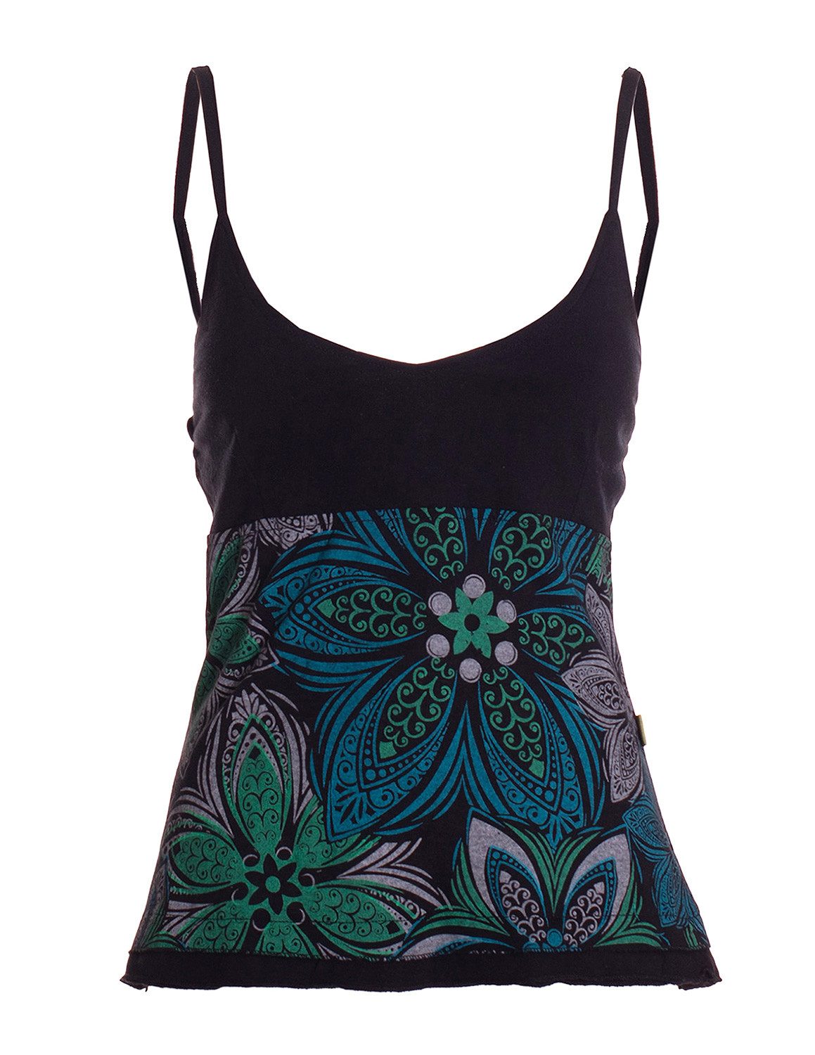 Vishes Shirttop Sommer Top Damen Hemdchen Träger Floral Bedruckt Baumwolle Alternative Mode, Boho, Hippie, Ethno, Festival