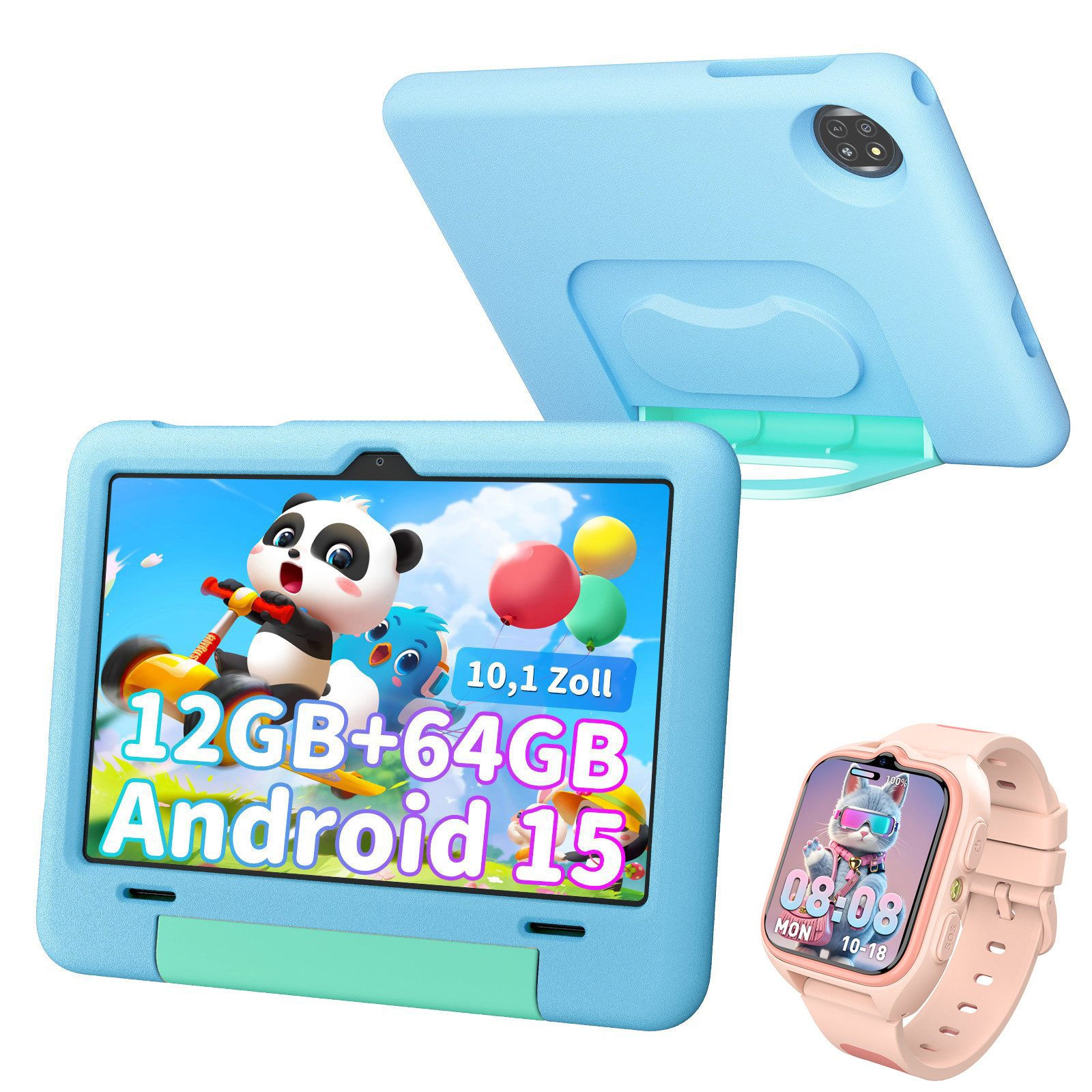 blackview 10,1" Tab 20 Kids Android 15 mit Stylus Tablet (64 GB, 5G wifi, Android 15, Google Kids Space, Gemini AI 2.0)