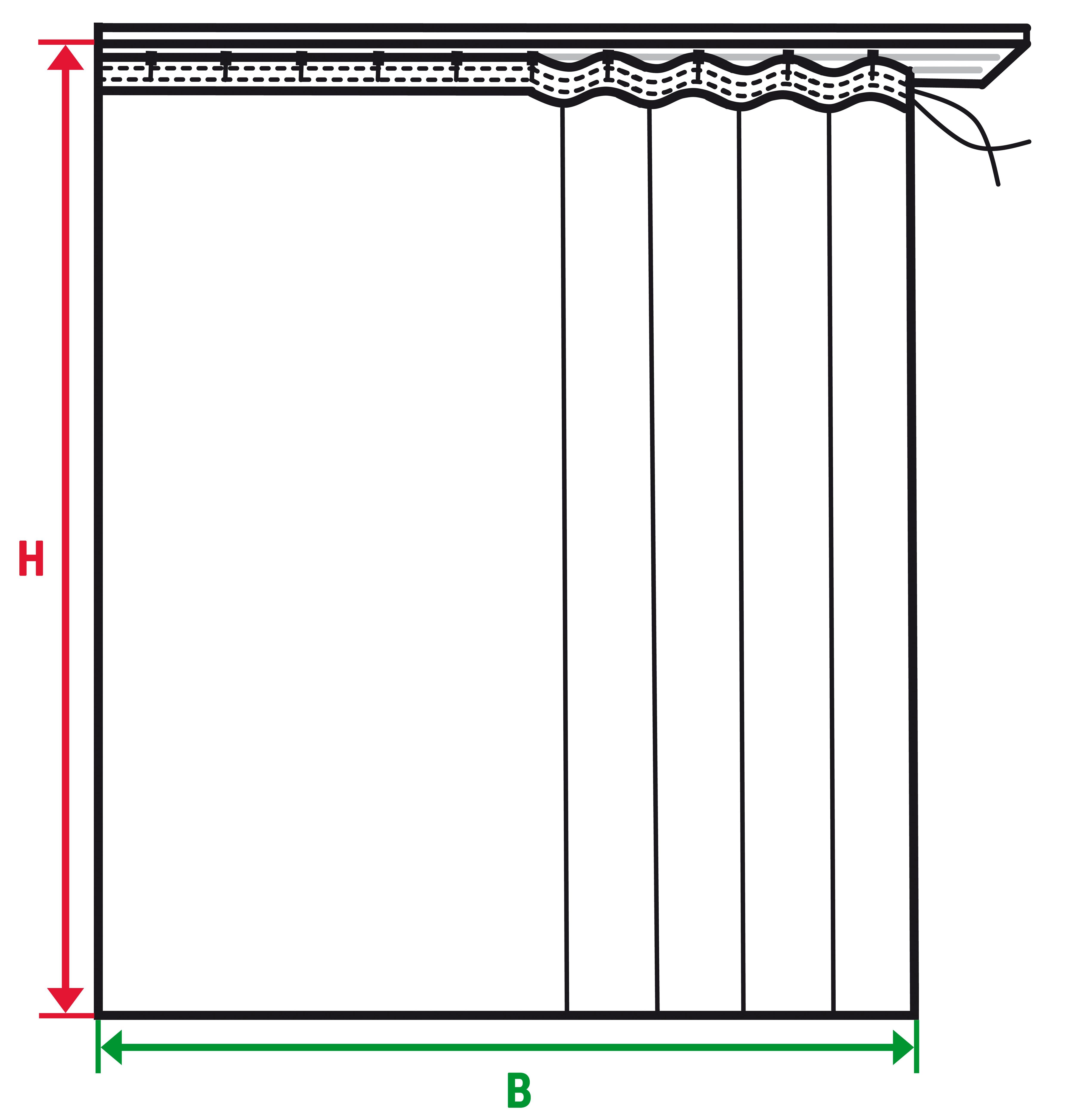 Gardine Wien, Kräuselband (1 halbtransparent, Jacquard Weckbrodt, St)