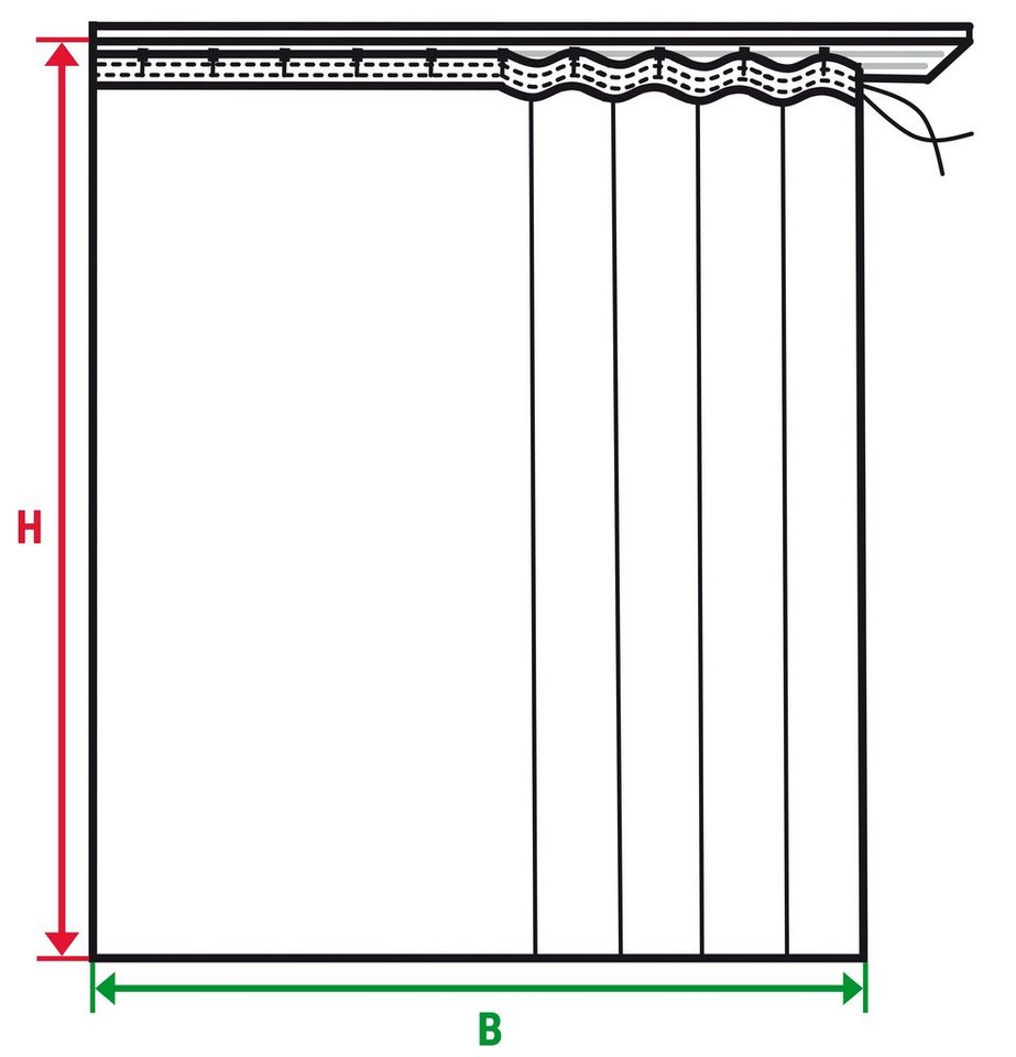 Gardine Santos, Weckbrodt, Kräuselband (1 St), transparent, Voile, Store,  halbtransparent, Voile, echte Stickerei, Bordüre, Kante, gebogt