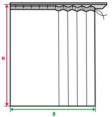 Gardine Fiete, andas, Kräuselband (1 St), halbtransparent, Leinen Optik, Sichtschutz, halbtransparent, einfarbig, Leinenoptik