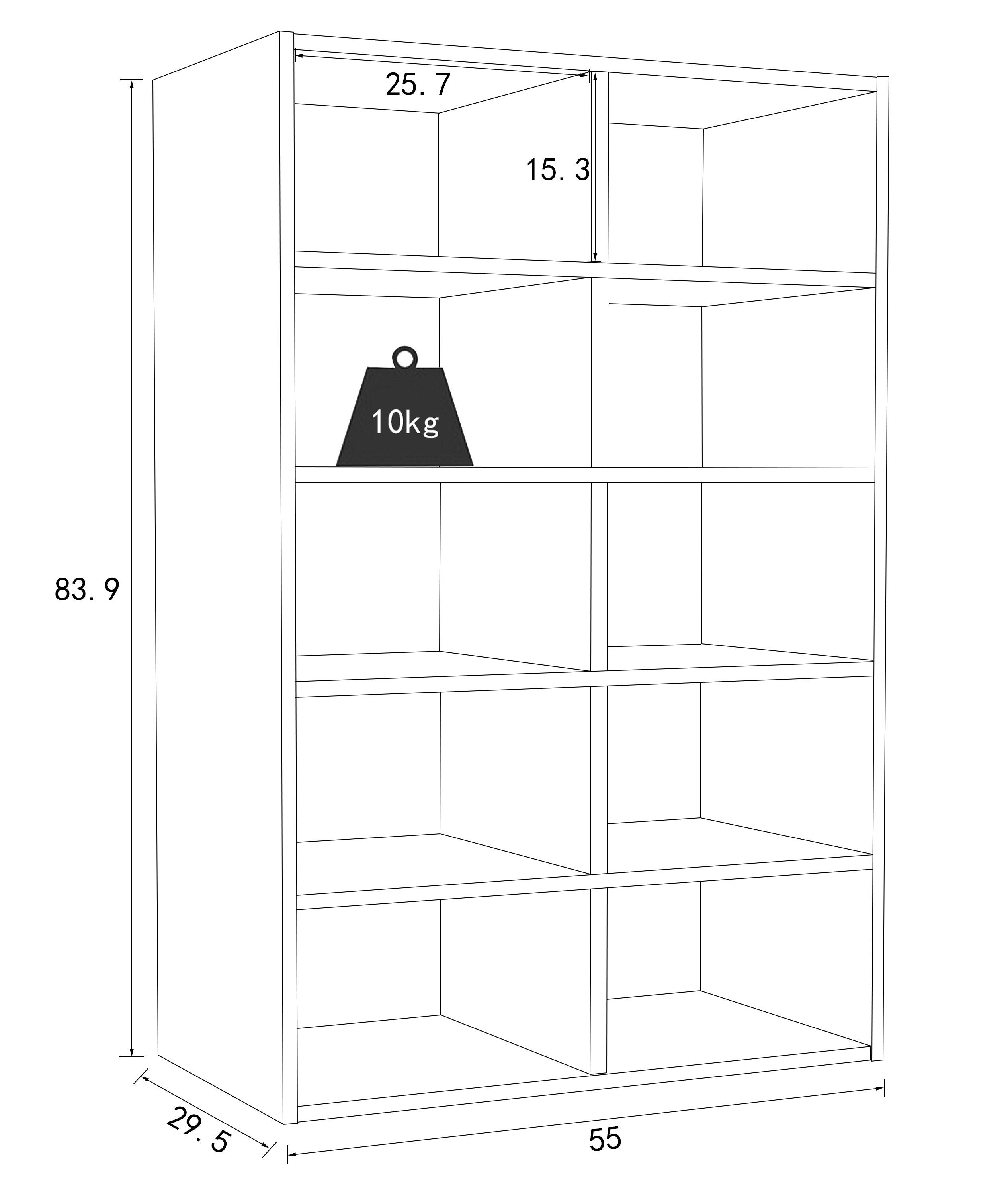VCM Schuhregal Hinsol M B. 55 x T. 30 x H. 84 cm, Schuhkommode mit 10 Fächern, Schuhschrank, Schuhablage – Bild 5 von 5
