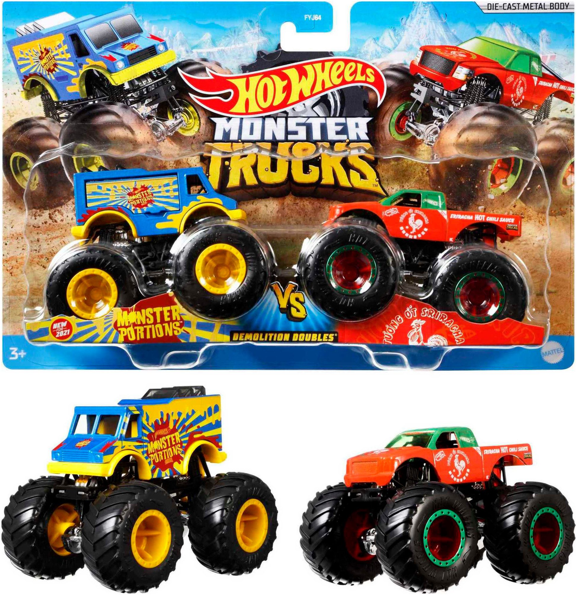 Hot Wheels Spielzeug-Monstertruck Monster Trucks Die-Cast 2er-Pack, (Set, 2 günstig online kaufen