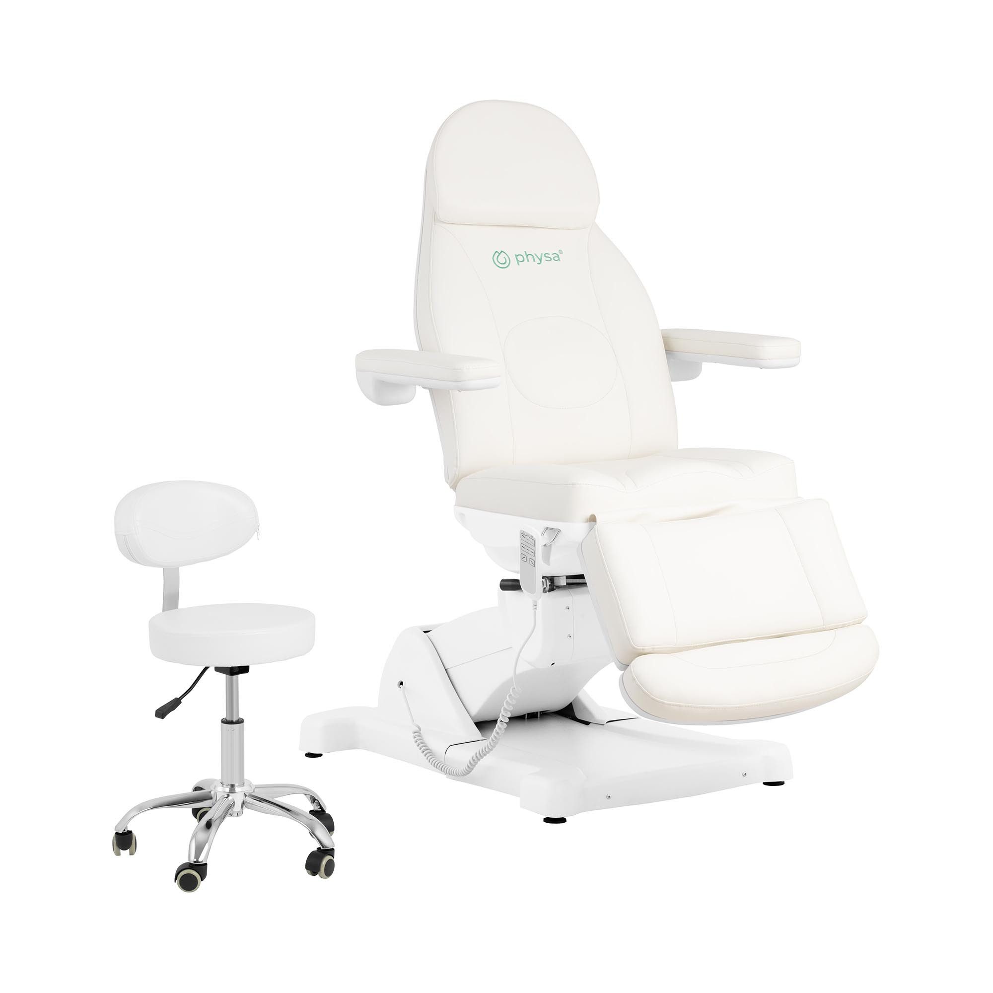 Massageliege Kosmetikliege elektrisch mit Rollhocker 300 W 150 kg Behandlungsliege