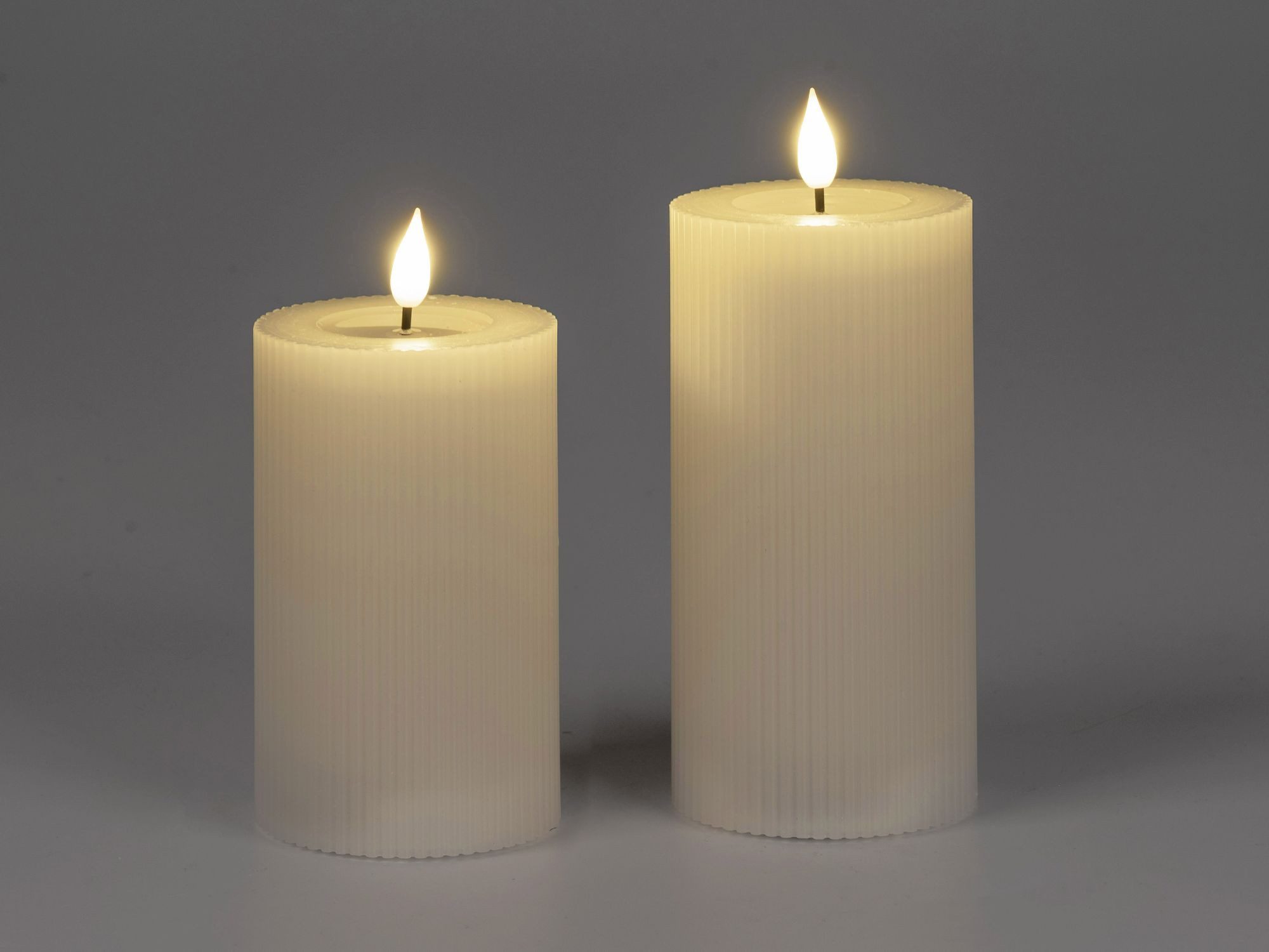 formano LED-Kerze Streifen, Mit Timerfunktion, creme, Motiv: Rillen günstig online kaufen