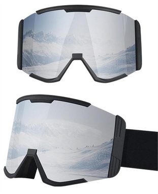 Rouemi Skibrille Skibrille für Erwachsene, doppellagige Anti-Beschlag-HD-Brille