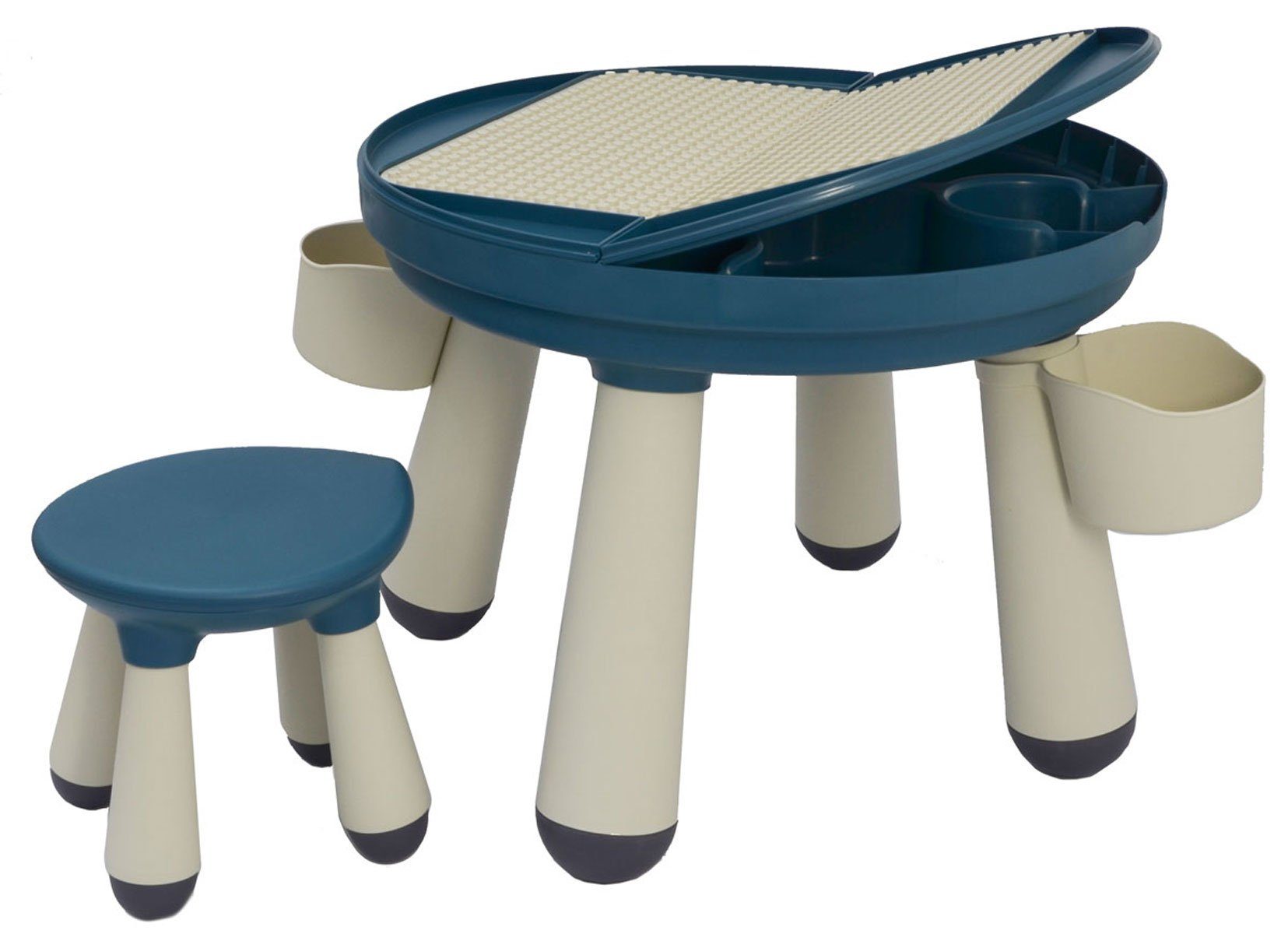 LittleTom Spieltisch 3-in-1 Kinder Spieltisch mit Platte für Bausteine Kindertisch & Stuhl