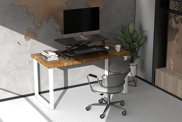 Elbe Inno Schreibtischaufsatz Tischaufsatz Stehtisch Stehpult Homeoffice, höhenverstellbar, ergonomisch, mit Tastaturablage, X-Frame