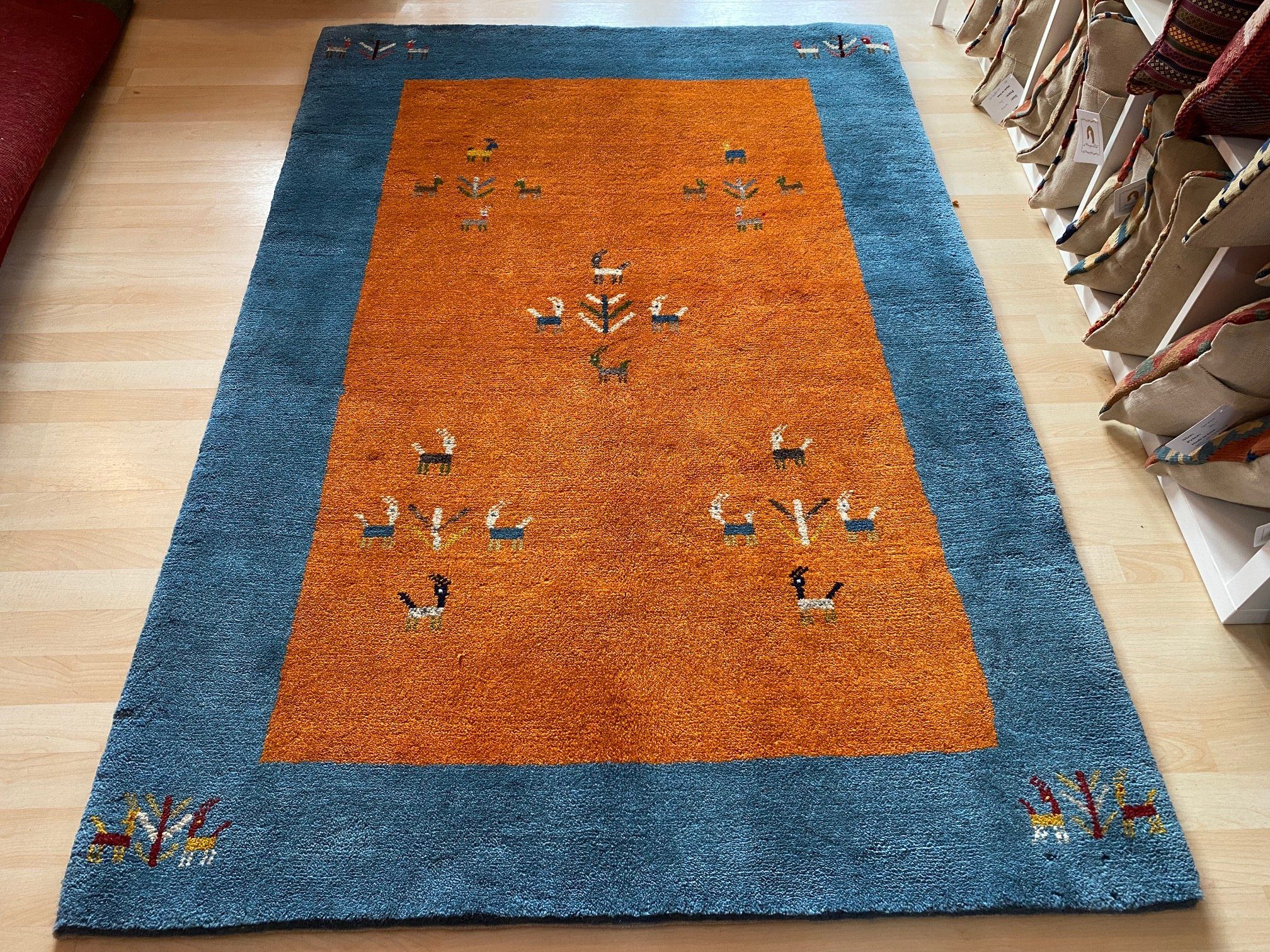 Hochflor-Teppich Perserteppich Unikat 180×122 Teppich Schurwolle Persische Nomaden Gabbeh von Handgeknüpft, Morgenlandbazar, Handgeknüpft