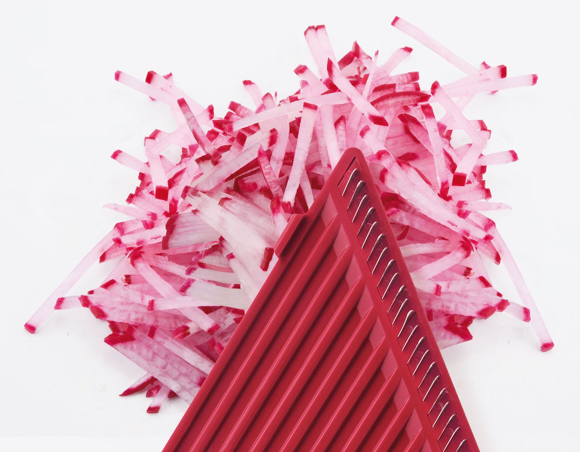 GSD HAUSHALTSGERÄTE Gemüsehobel 2-in-1, Edelstahl, Kunststoff, mit 2 auswechselbaren Einsätzen