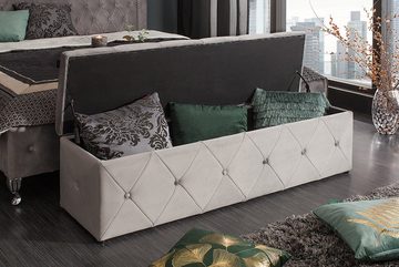 riess-ambiente Bettbank EXTRAVAGANCIA 140cm silbergrau (1-St), Sitzbank · mit Stauraum · im Chesterfield-Design