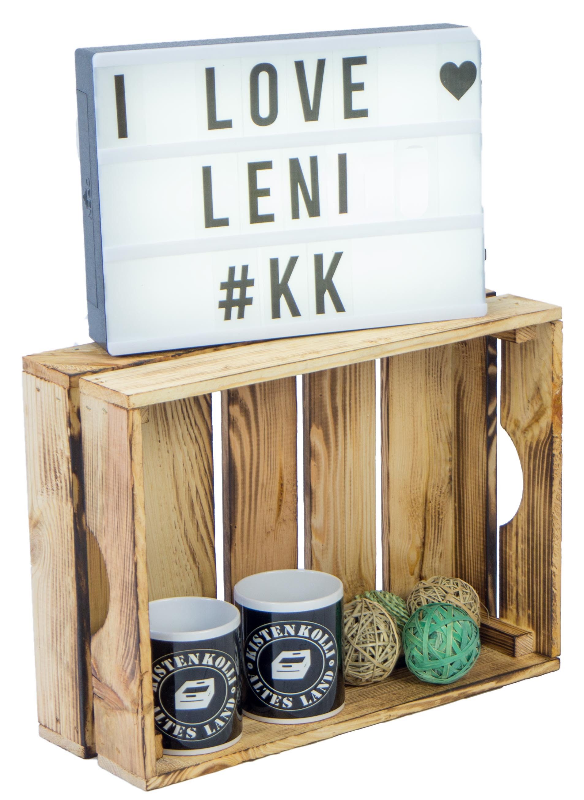 Kistenkolli Altes Land Allzweckkiste Gemüsekiste Leni geflammt (Spar-Set, 1er Set)