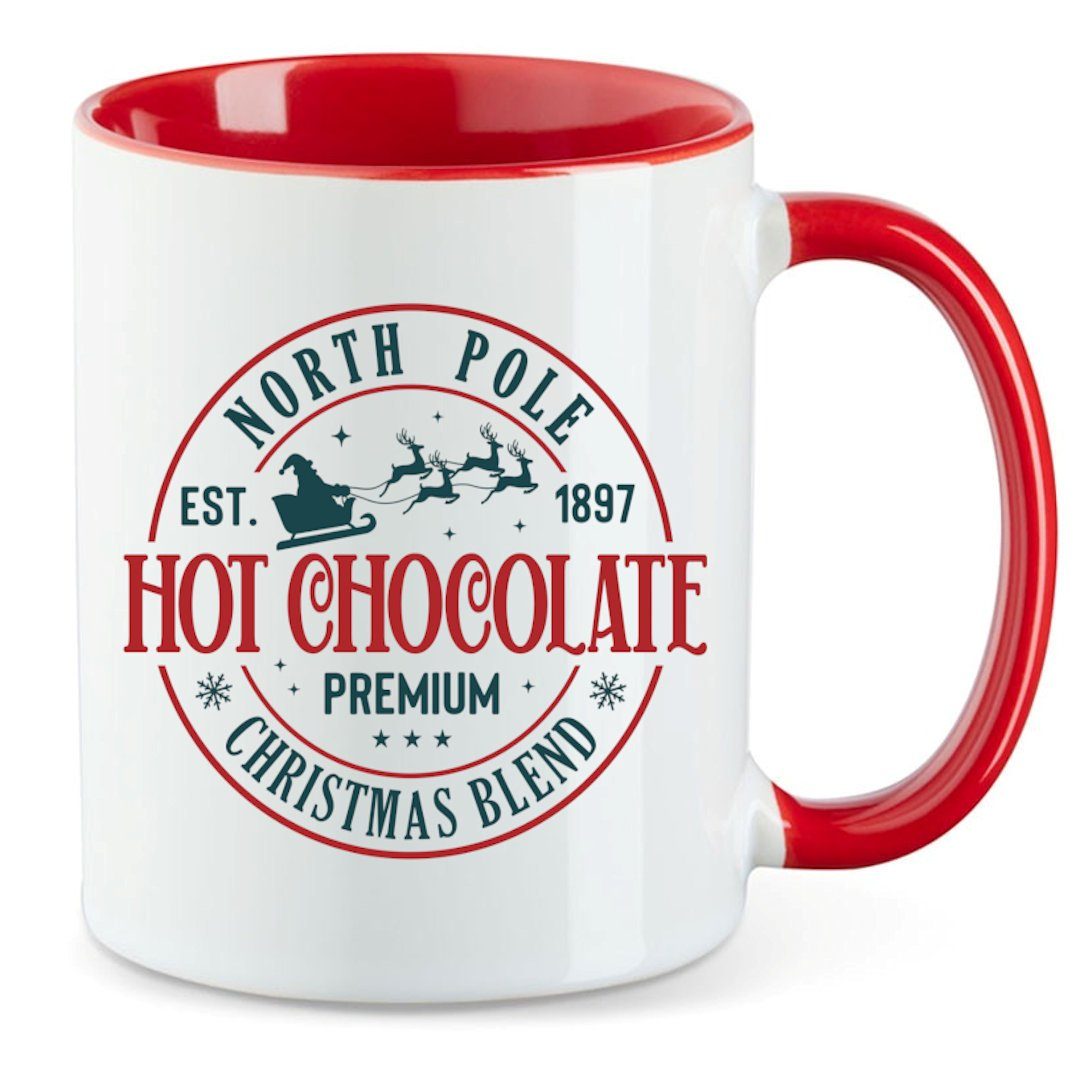 Weihnachtsmotiv Tasse Advent Primawela Tasse Rot Kaffeetasse Pole North Weihnachten