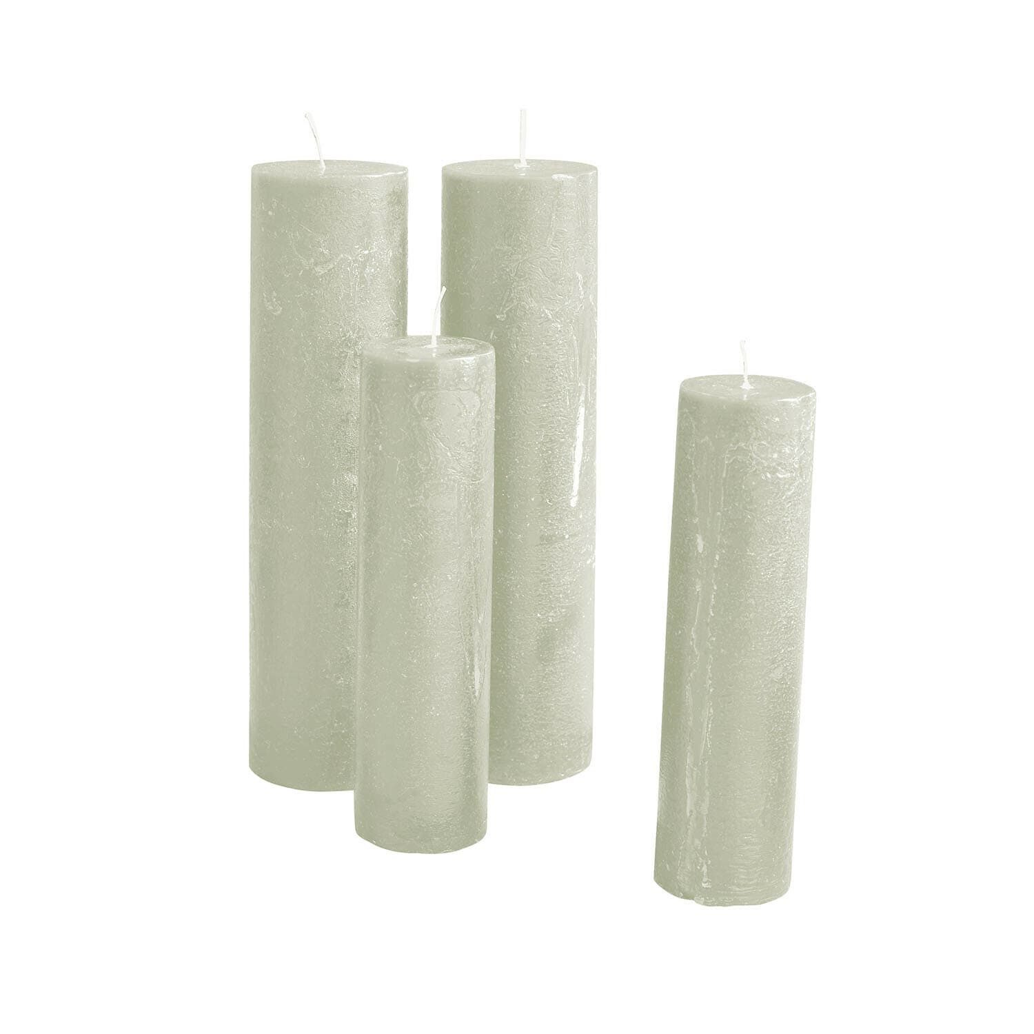 Mirabeau Stumpenkerze Kerze 4er Set Avinal salbei (4er Set, 4er Set)