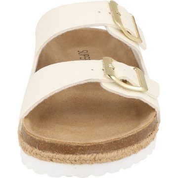 SUPERSOFT Damen Schuhe 274-995 Hausschuhe Fußbett Weiß Reptildesign Pantolette