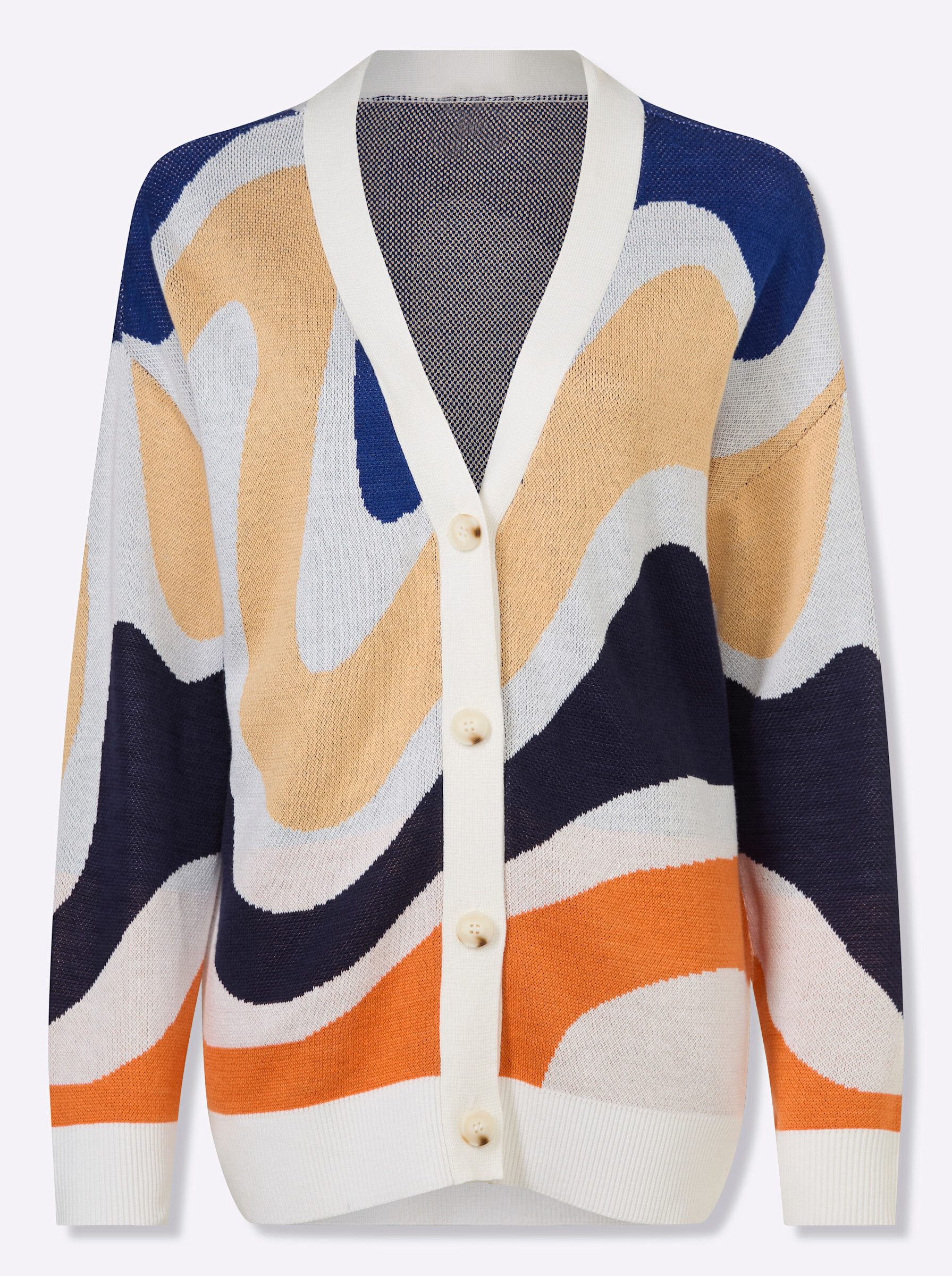 heine Strickjacke Strickjacke Langarm Feinstrick, Jacquard