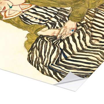 Posterlounge Wandfolie Egon Schiele, Edith Schiele, sitzend, 1915, Wohnzimmer Malerei