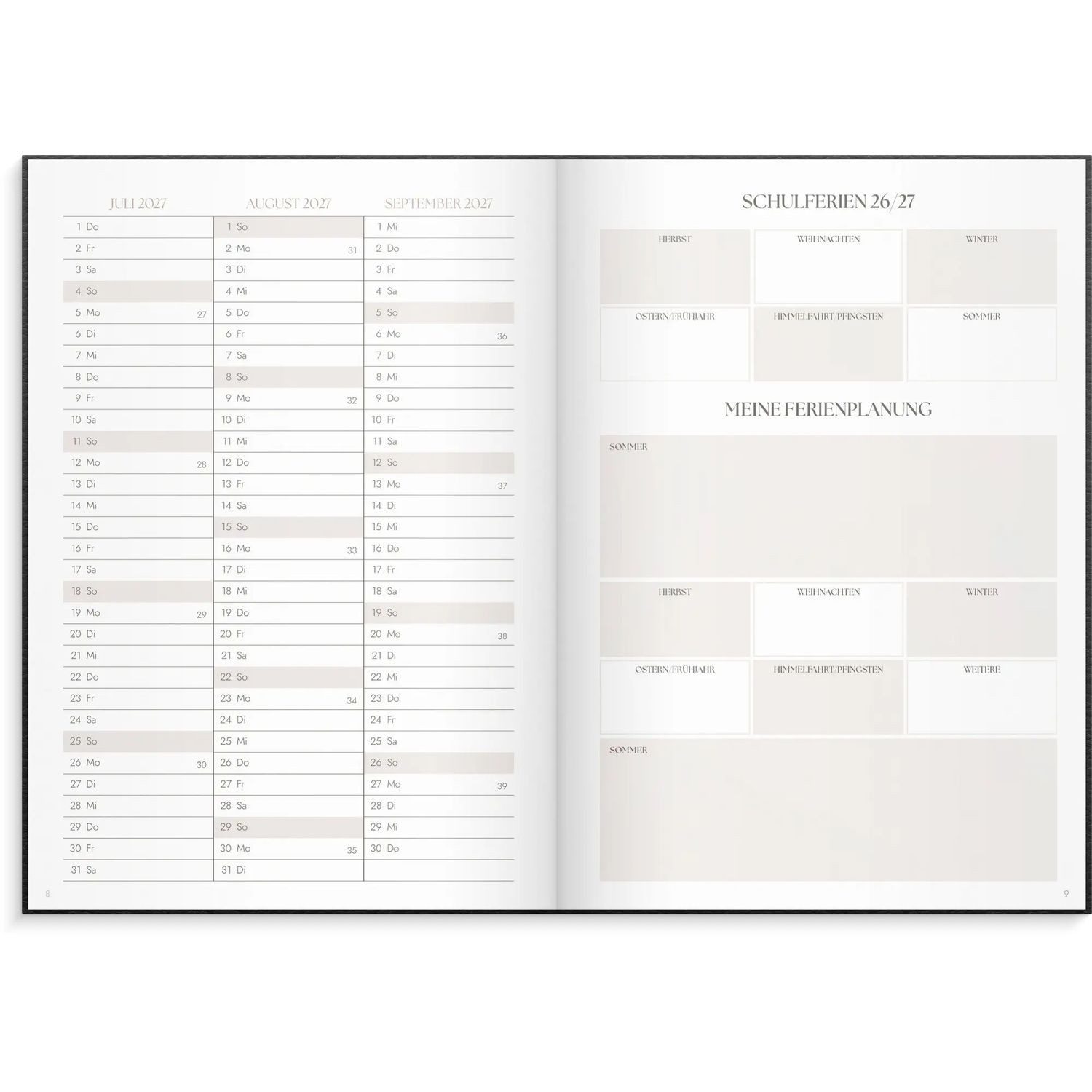 Organizer & Notes A5 26/27 Schwarz