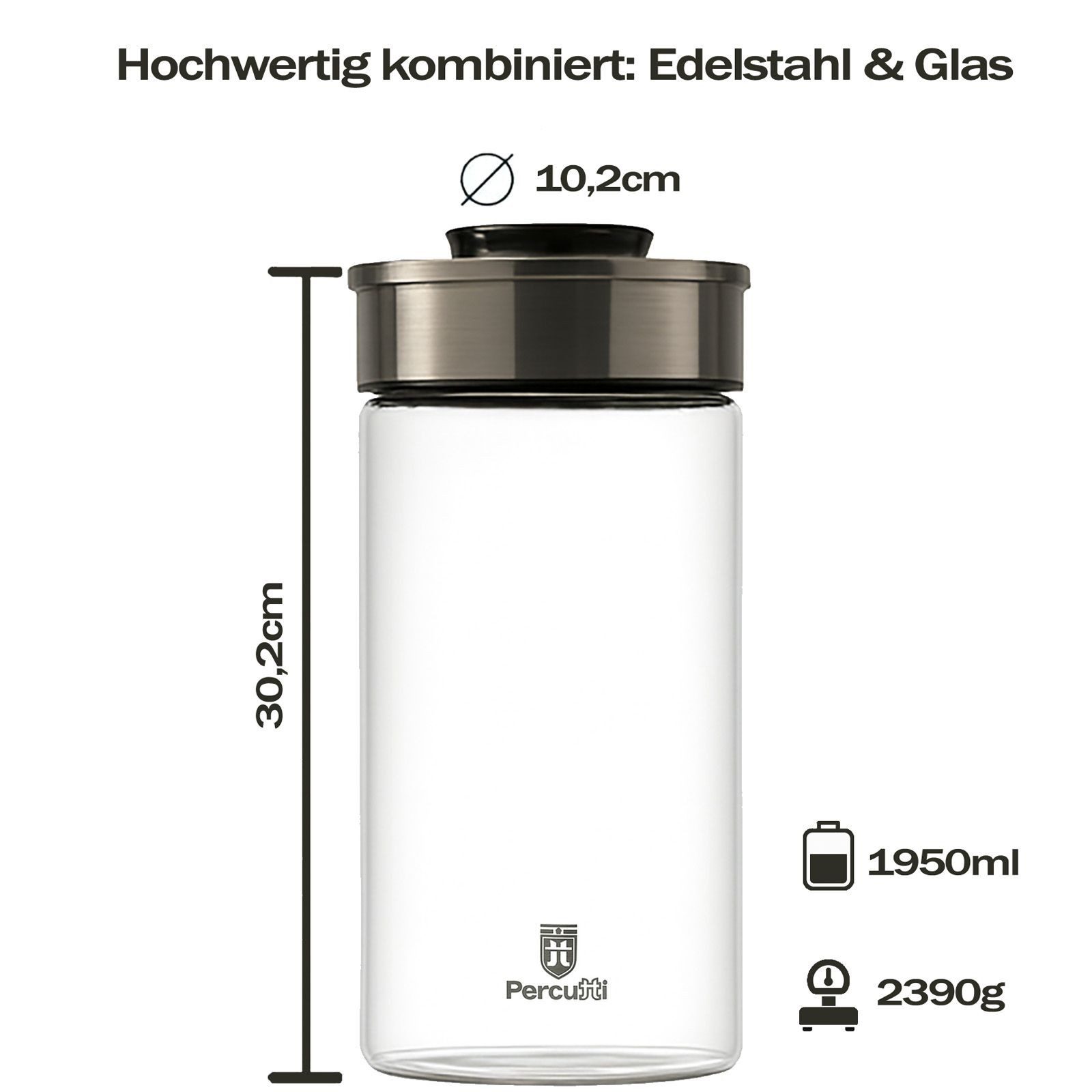 BURI Vorratsglas 6x Vakuum Vorratsglas Glas 1950ml Vorratsgläser Vakuumdeckel luftdicht, Glas – Bild 5 von 5