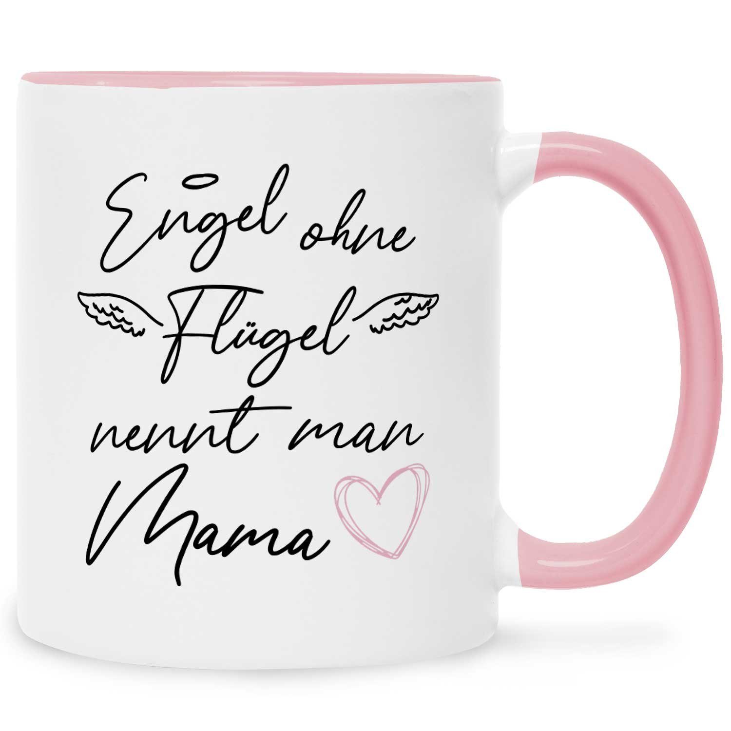 GRAVURZEILE Tasse Bedruckte Tasse mit Spruch Engel ohne Flügel Rosa