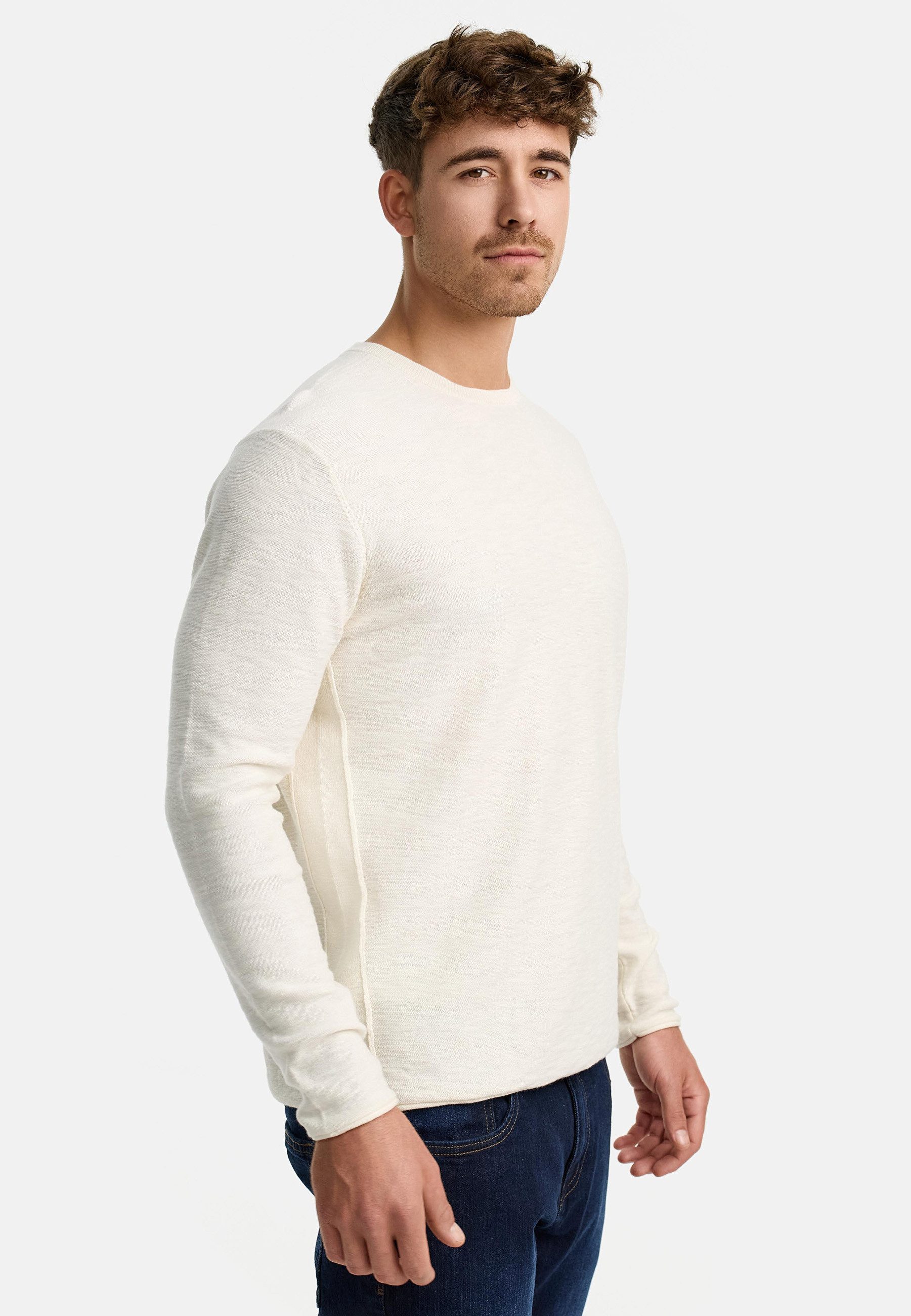 Indicode Strickpullover Herren INMacedonio Pullover Herrenpullover Langarmshirt mit klassischem Rundhalsausschnitt