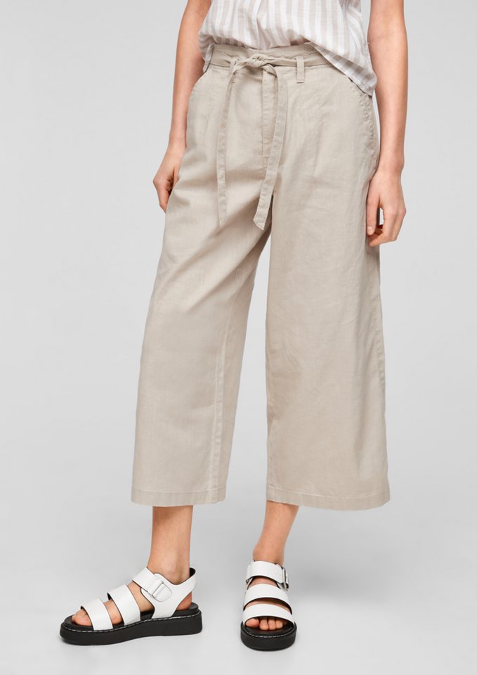 QS 7/8-Hose Regular Fit: Culotte aus Leinenmix