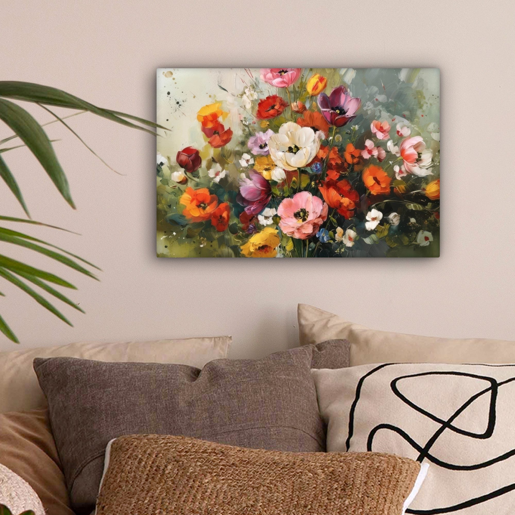 OneMillionCanvasses® Leinwandbild Fröhliches Bouquet - Dynamisch - Subtile günstig online kaufen
