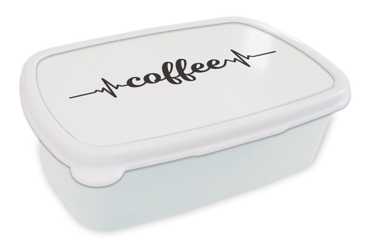 - Kinder - Brotbox Lunchbox (2-tlg), für Kaffee, für und Kunststoff, - und Mädchen Kaffee Jungs Erwachsene, Zitate weiß MuchoWow Sprichwörter Brotdose,