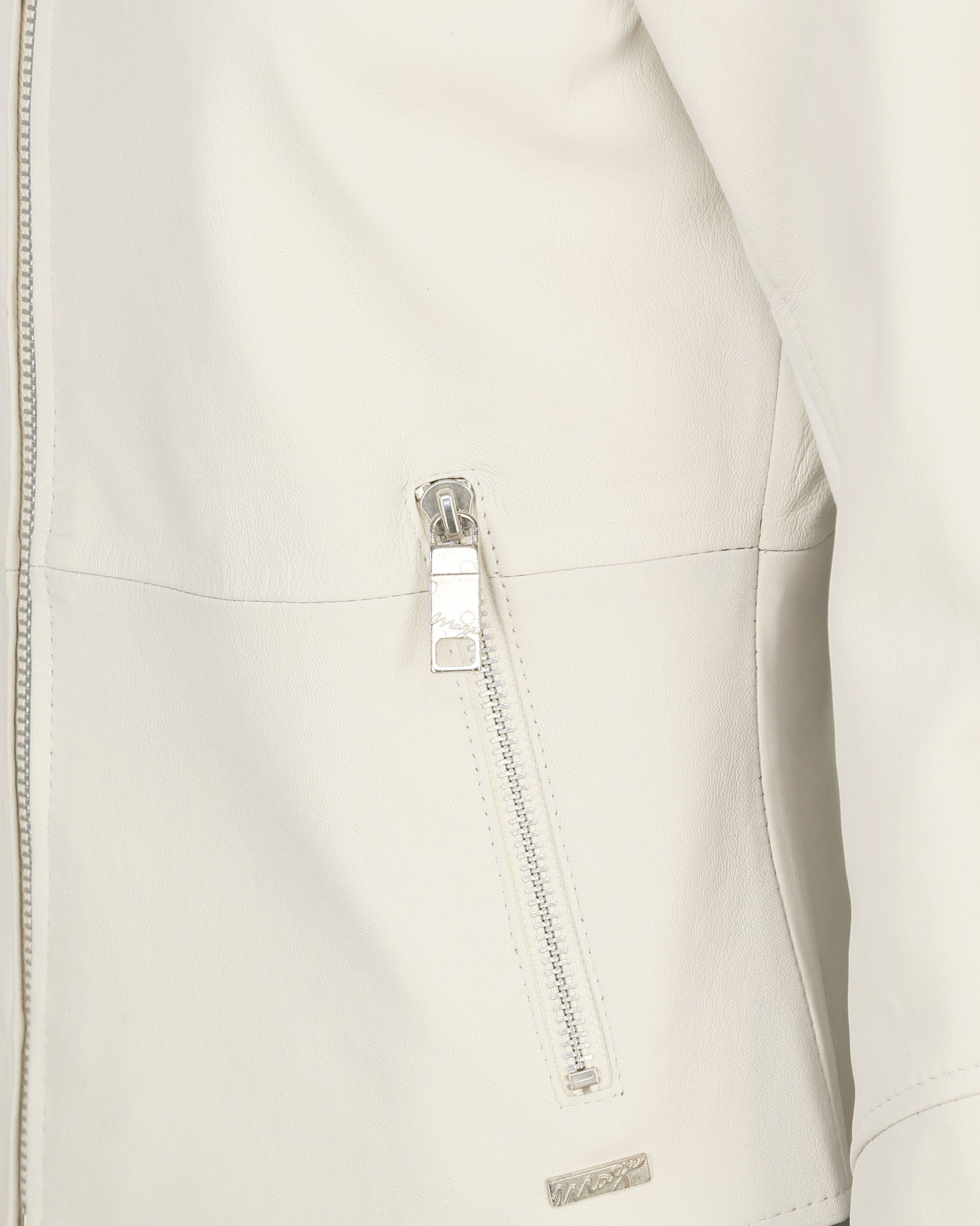 white Lederjacke Noble Maze