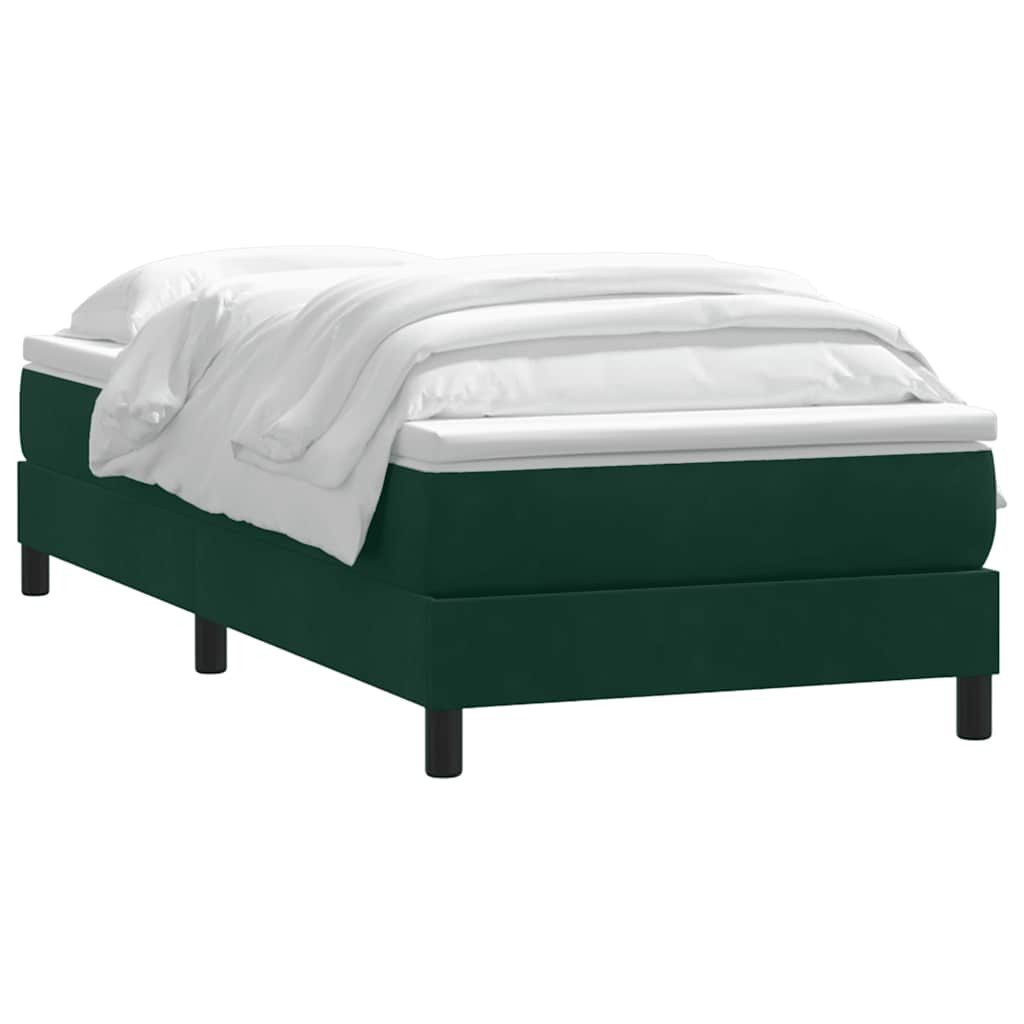 vidaXL Bett Boxspringbett ohne Matratze Dunkelgrün 200x220 cm Samt