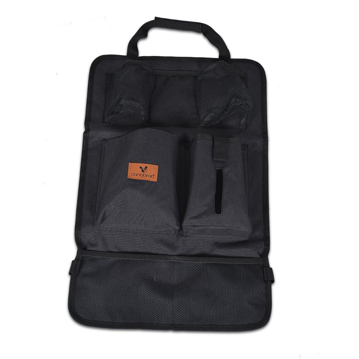 Cangaroo Auto-Rückenlehnentasche mit Taschen Reise Rückenlehnenschutz (1-tlg), Auto Organizer für Organizer schwarz mit Taschen