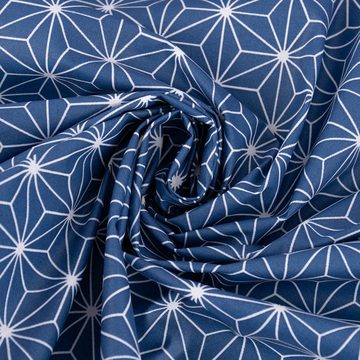 SCHÖNER LEBEN. Stoff Tischdeckenstoff besch. Baumwolle CASUAL Stern Motiv grafisch dunkelbl, abwaschbar
