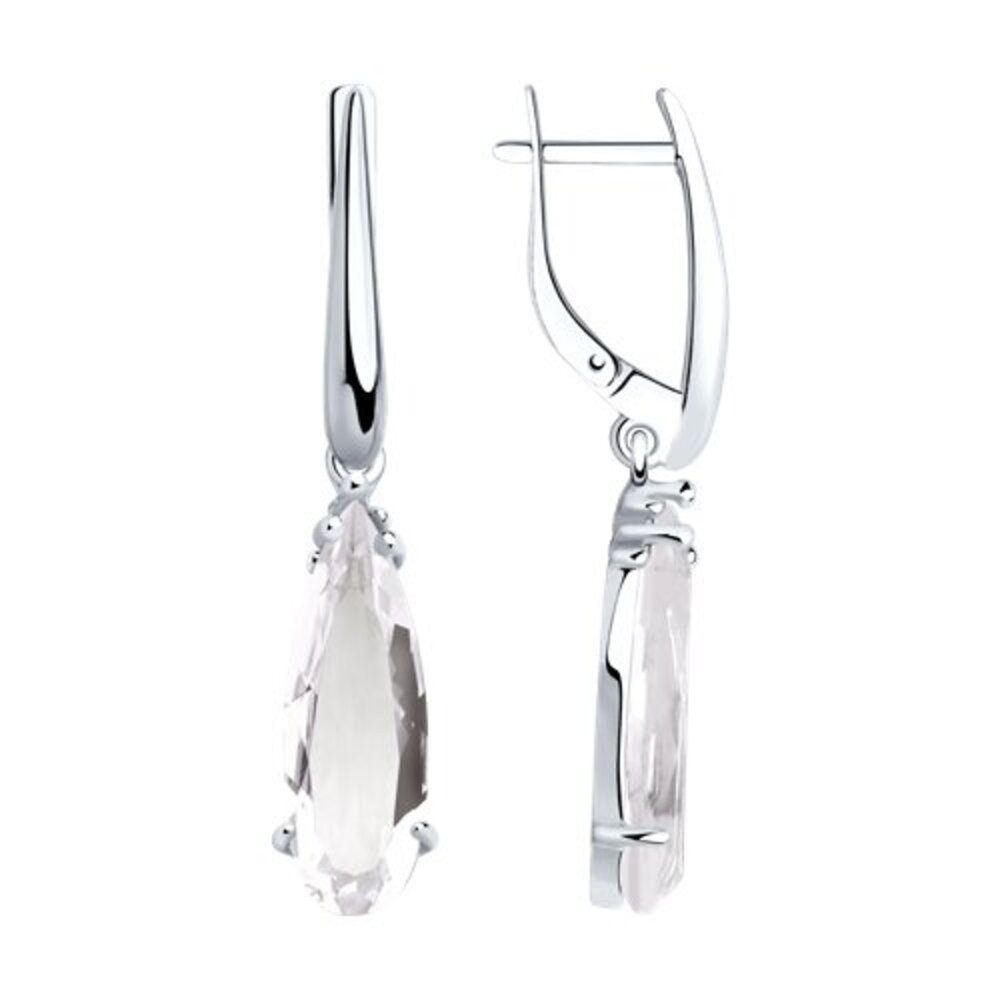 Ohrhänger-Set Ohrringe Hänger 925 Silber Begrkristall Echtschmuck
