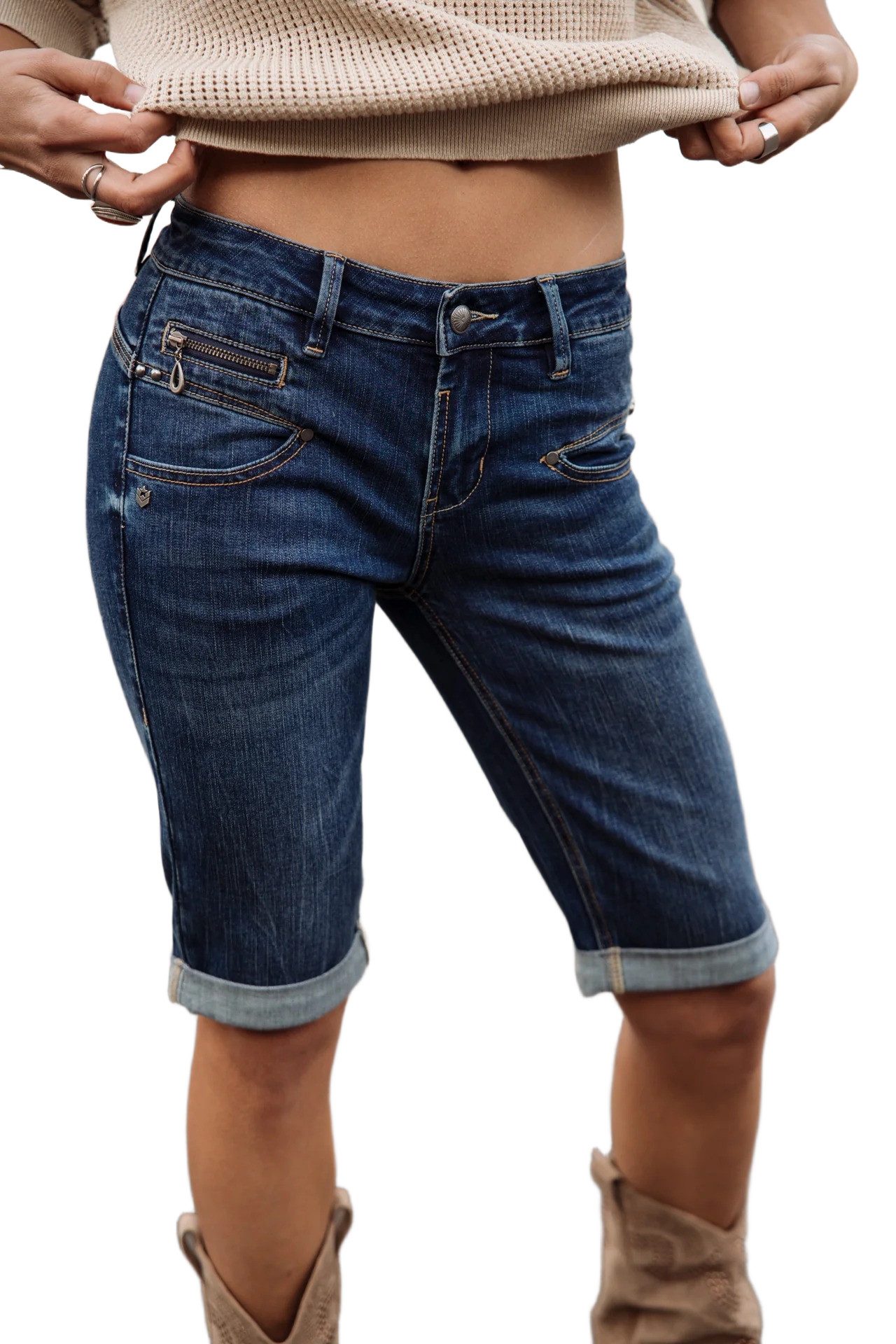 Freeman T. Porter Stretch-Jeans FREEMAN T. PORTER BELIXA SHORTS S-SDM fever 25752 642.F0346 - MAGIC