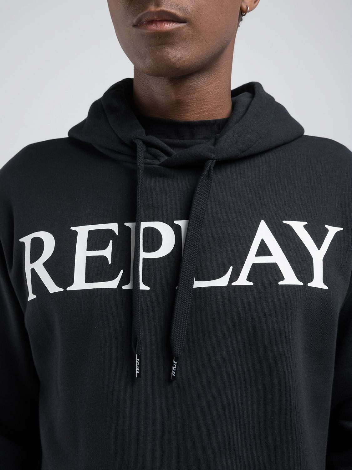 Replay Kapuzensweatshirt mit großem Markenprint vorn