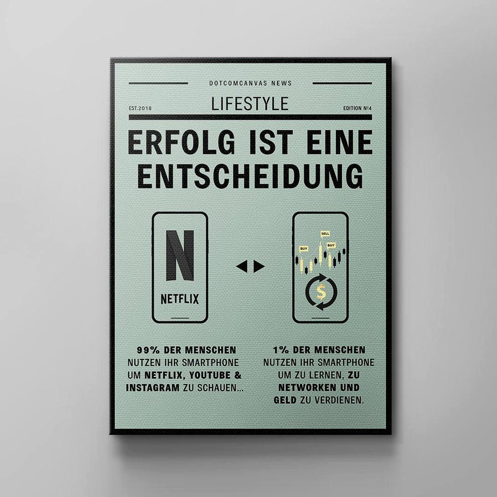 Deutsch, von Leinwandbild, Lebensenergie pure für DOTCOMCANVAS® Rahmen Unternehmer Motivation Wandbild schwarzer