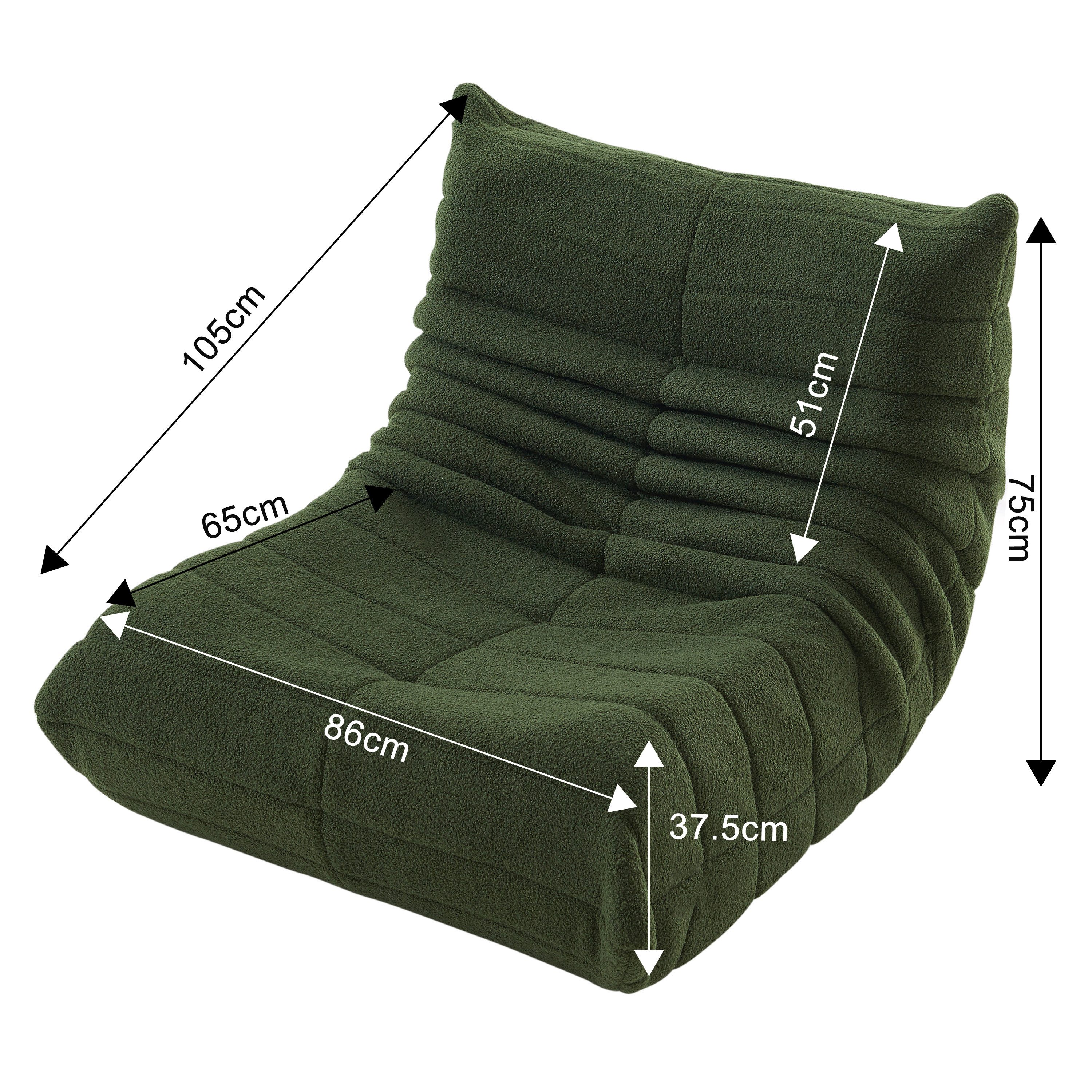 Furnishings Home Loungesessel Sitzsack Relax Sessel, Sitzsack-Sofastuhl, Einzelsofa, Sitzsacksofa (1-St., ideale Sitzgelegenheit für Entspannung), für Schlafzimmer Wohnzimmer Flur