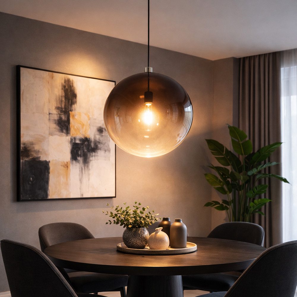 GLOBO LIGHTING LED-Hängeleuchte, Leuchtmittel inklusive, Warmweiß, LED Pendelleuchte Esstischleuchte Hängeleuchte Wohnzimmer Glas