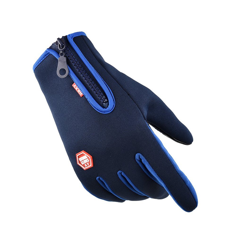 LAPA HOME Fleecehandschuhe Touchscreen Winterhandschuhe Outdoor Blau Sporthandschuhe Warm Fahrradhandschuhe Skihandschuhe (Paar) Outdoor Wasserdicht Handschuhe Herren Damen
