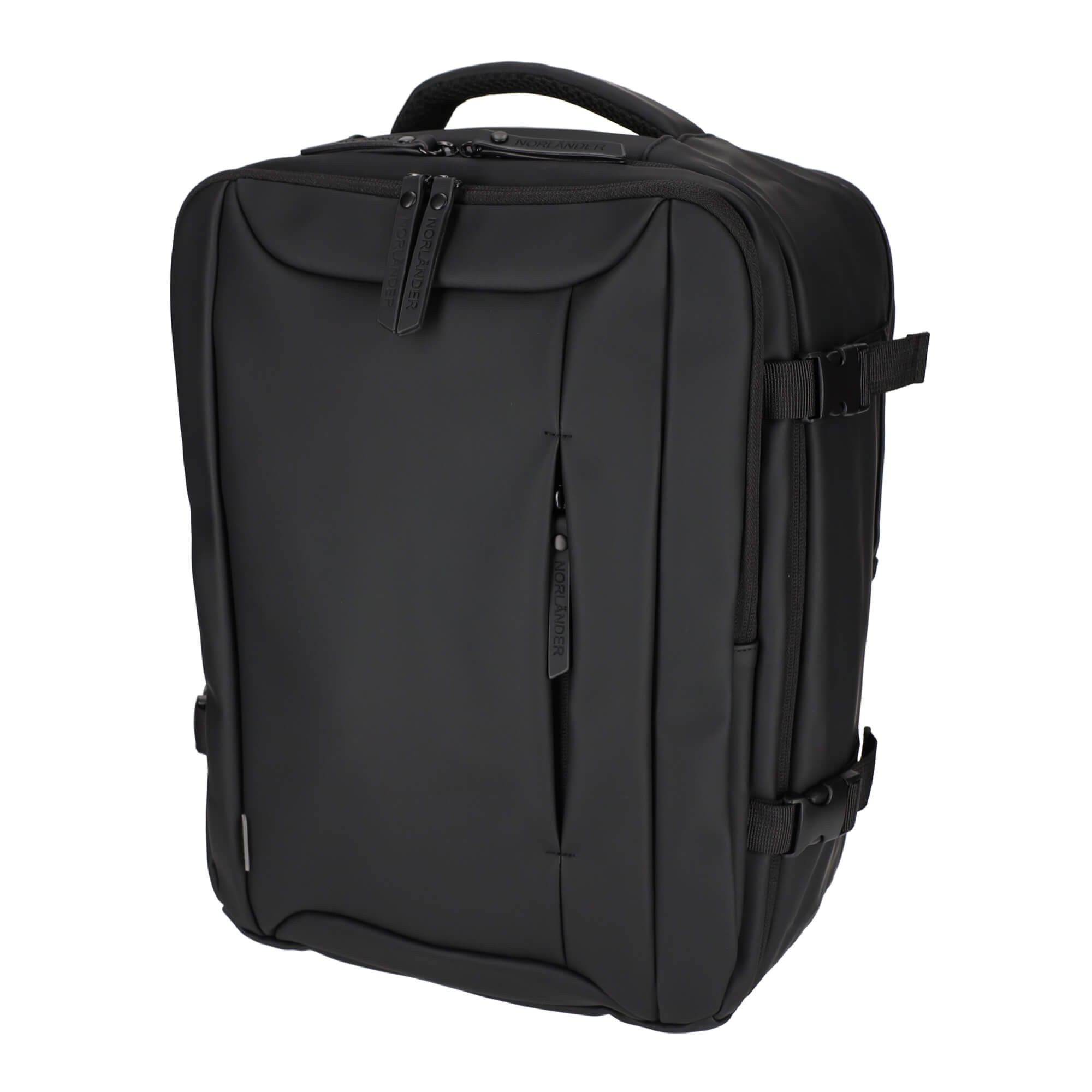 Norländer Reiserucksack Handgepäck-Rucksack Underseater Vegan Leder, 15,6 Zoll Laptopfach (1-tlg), Hochwertiges Vegan Leder, 15,6" Laptopfach, 20L Volumen, Trolley-Band