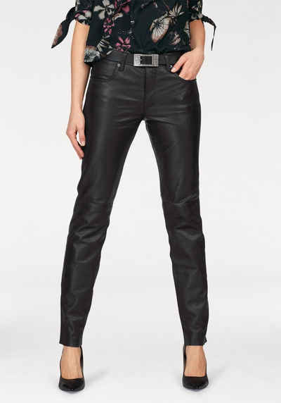 Damen Bekleidung Hosen und Chinos Hose mit gerader Passform SPRWMN Leder Hose Mit Geradem Bein Aus Leder in Schwarz 