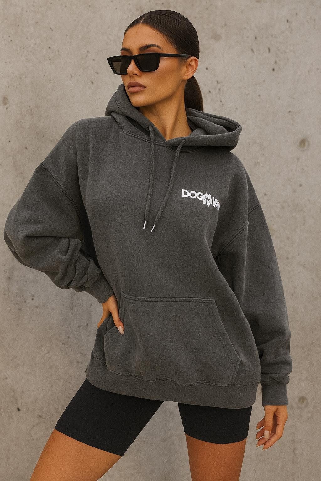 Worldclassca Hoodie Worldclassca Oversized DOG MUM Print Hoodie Kapuzenpull günstig online kaufen